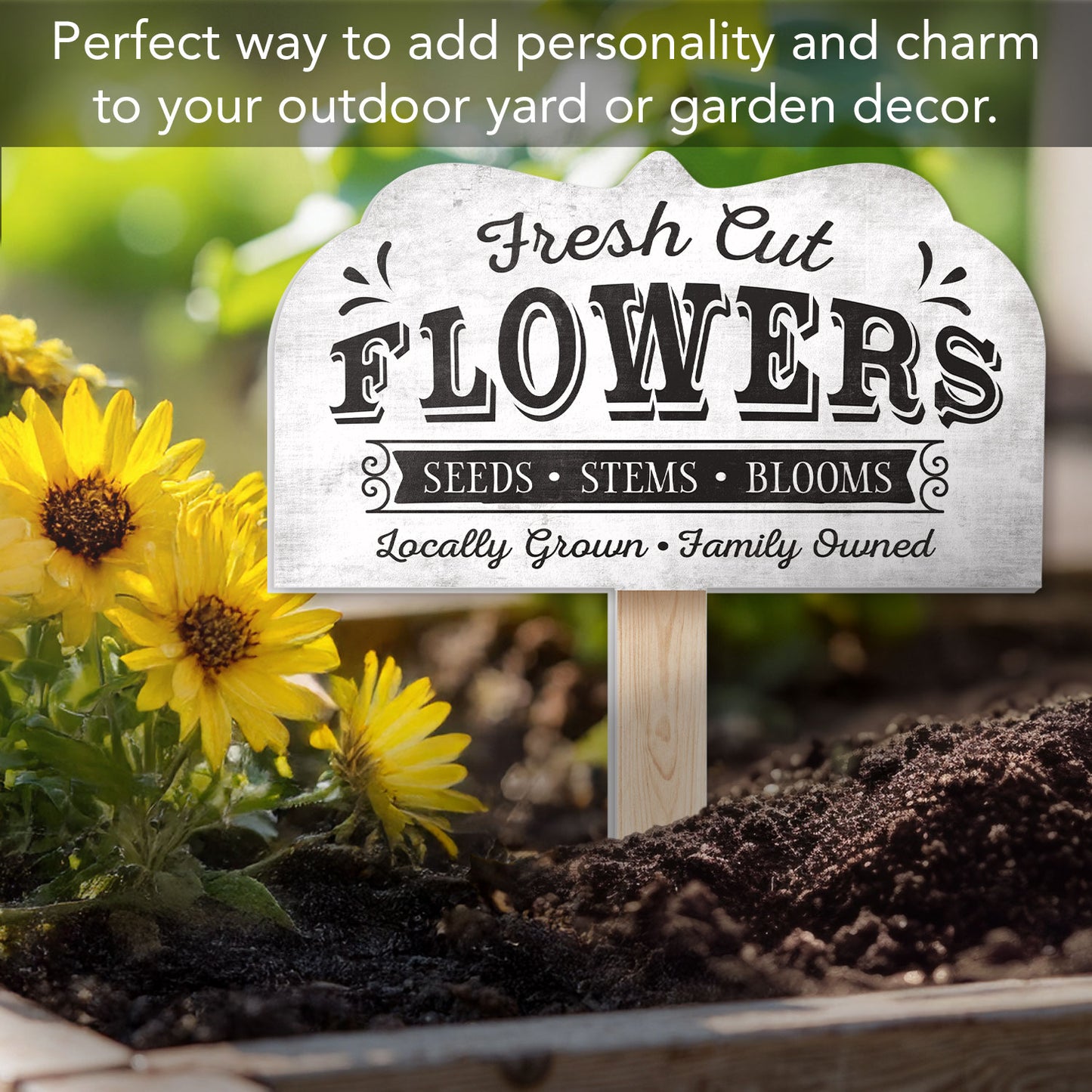 Fresh Cut Flowers Shaped Garden Stake