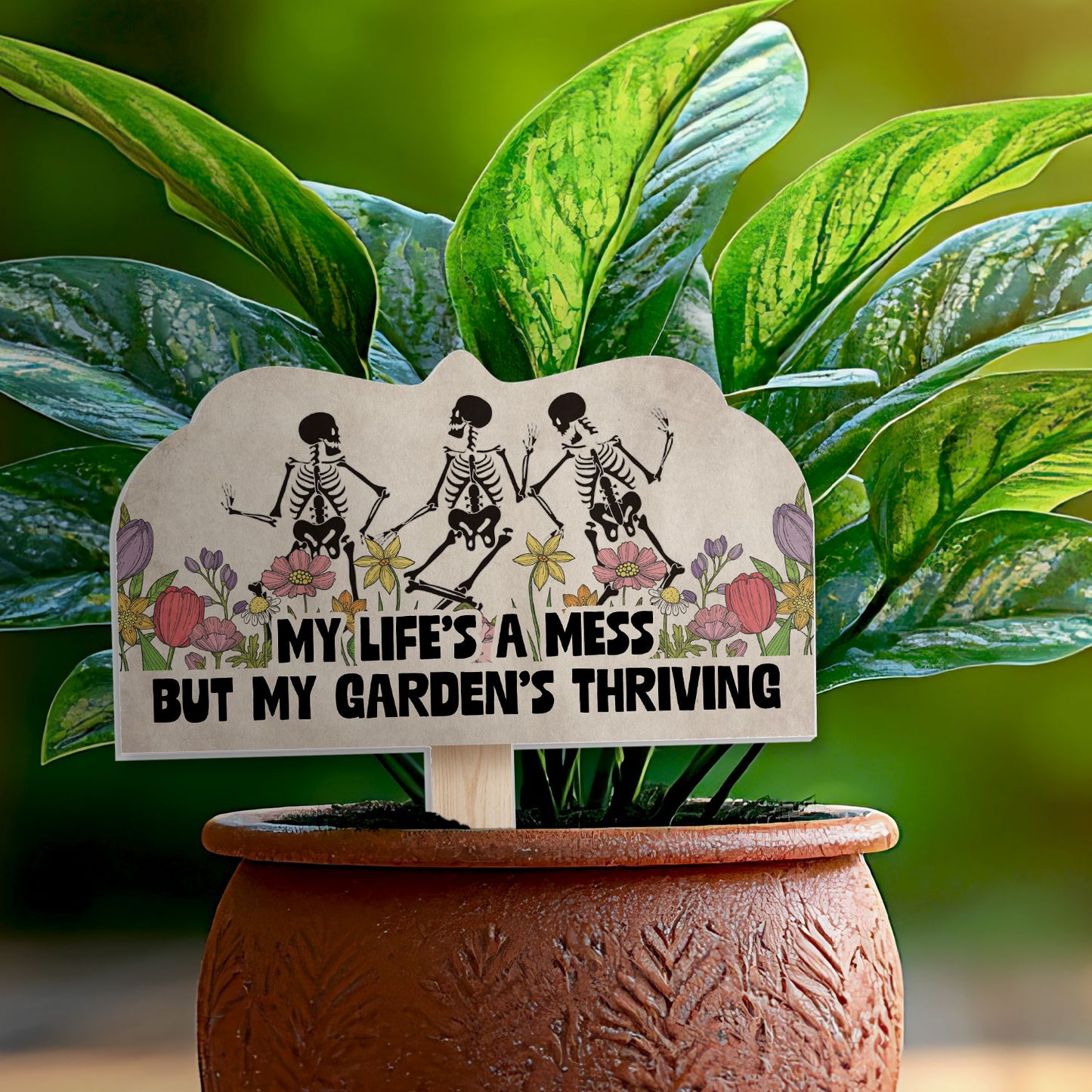 Garden is Thriving Decorative Shaped Garden Stake