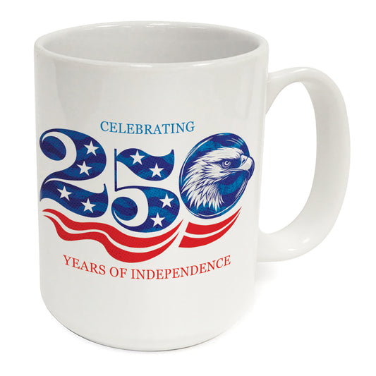 Highland Home Celebrate 250 Years of Independence 15 oz. Ceramic Mug Manufactured in the USA