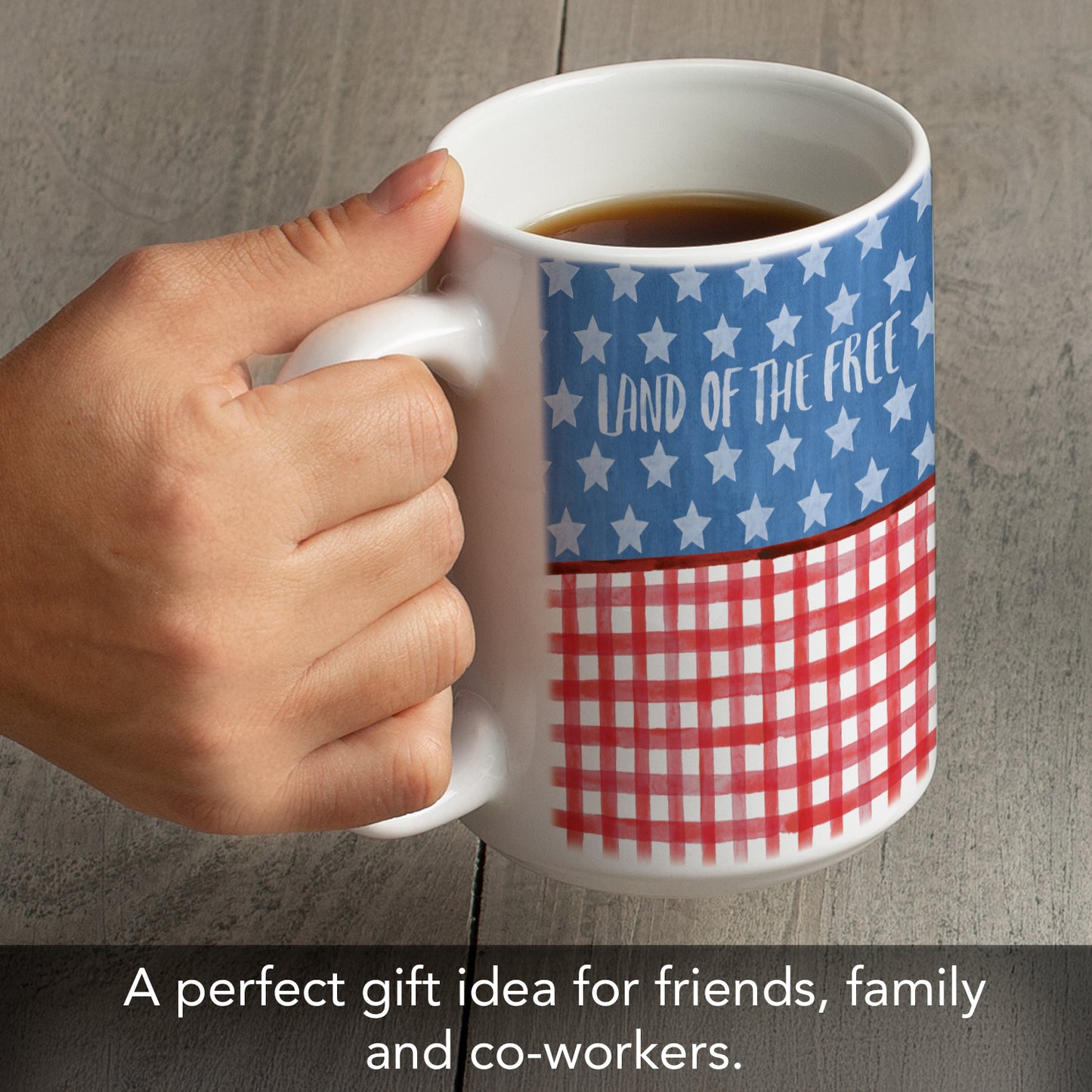 Highland Home Americana Style 15 oz. Ceramic Mug Manufactured in the USA