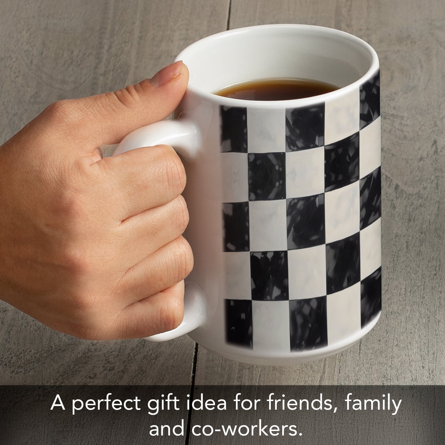Highland Home Arlington Check 15 oz. Ceramic Mug Manufactured in the USA