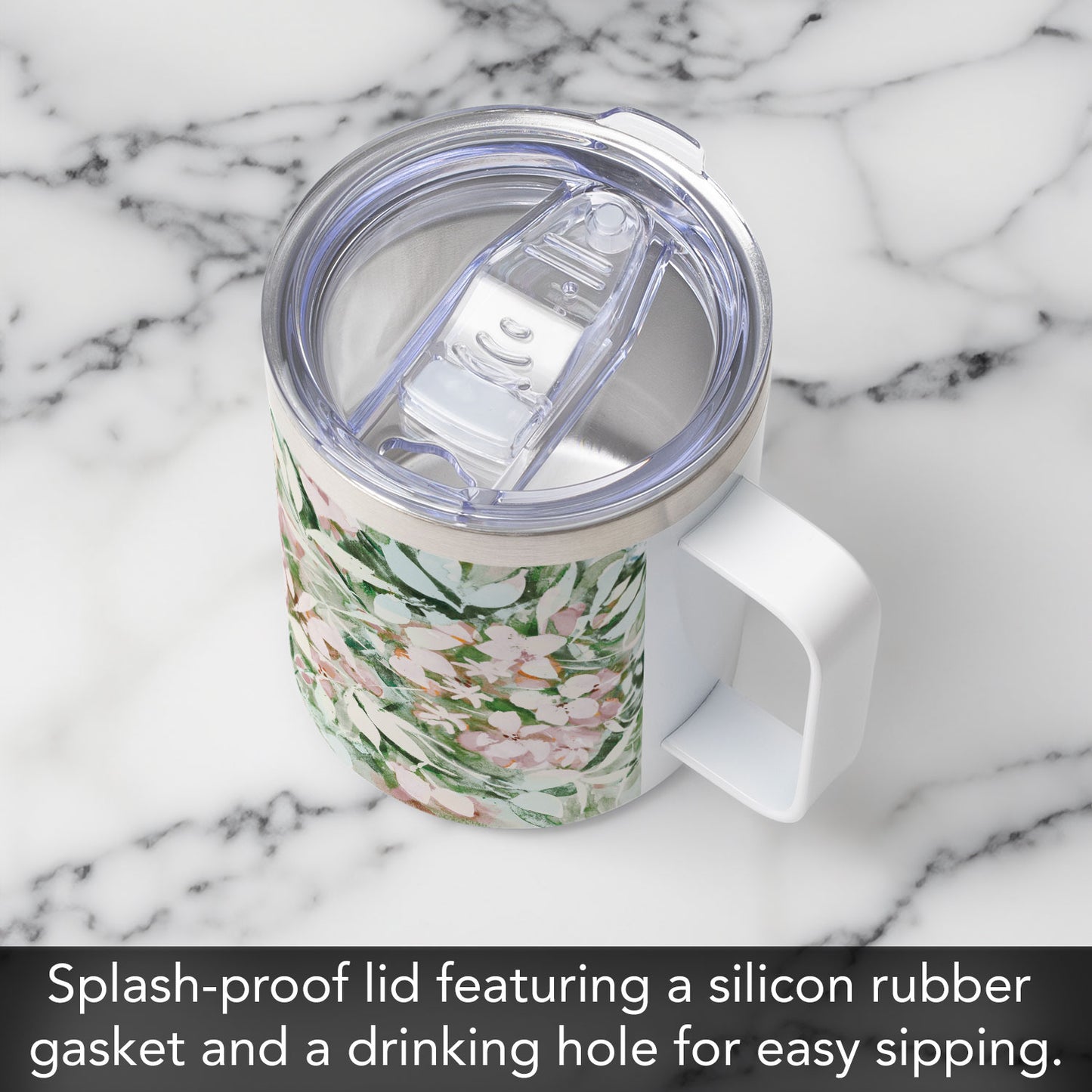 Blushing Summer Stainless Steel Travel Mug with Lid 12 oz.