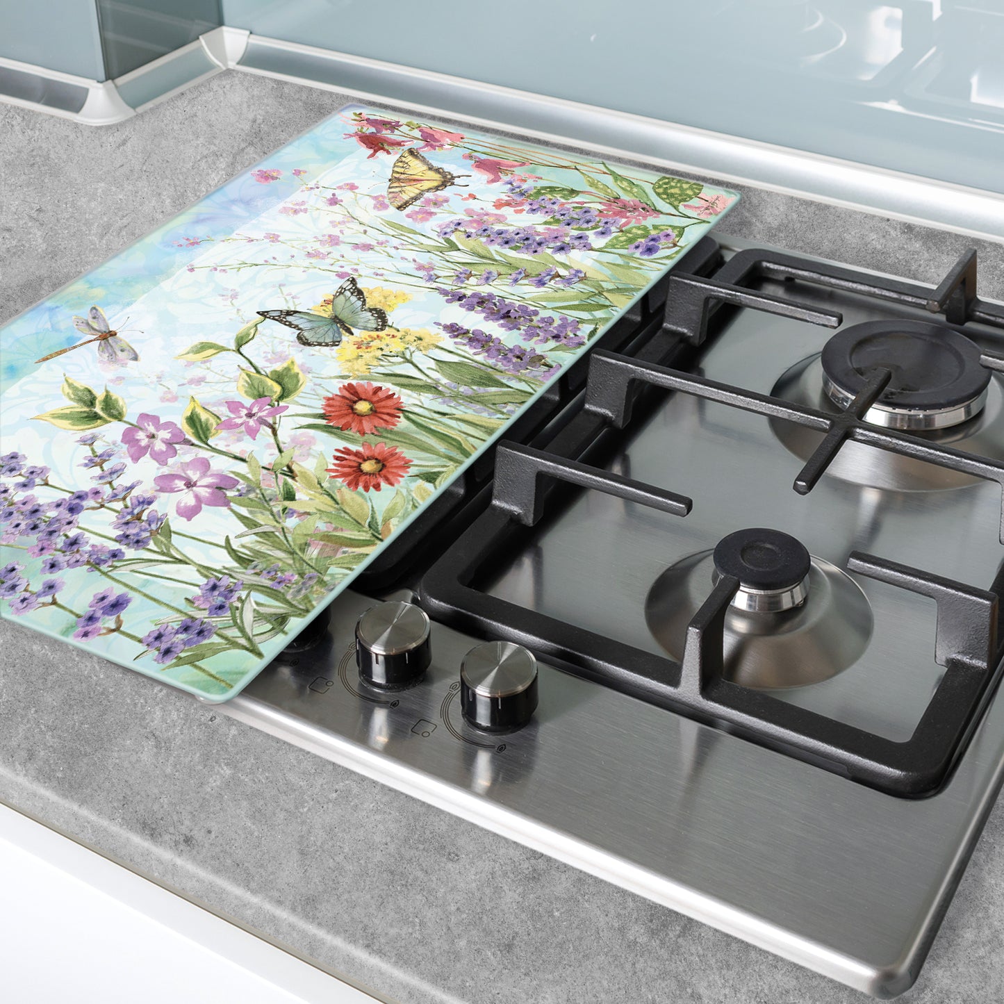 CounterArt Herb Garden 5mm Heat Tolerant Tempered Glass Cutting Board 20.5” x 11.75” Manufactured in the USA Dishwasher Safe