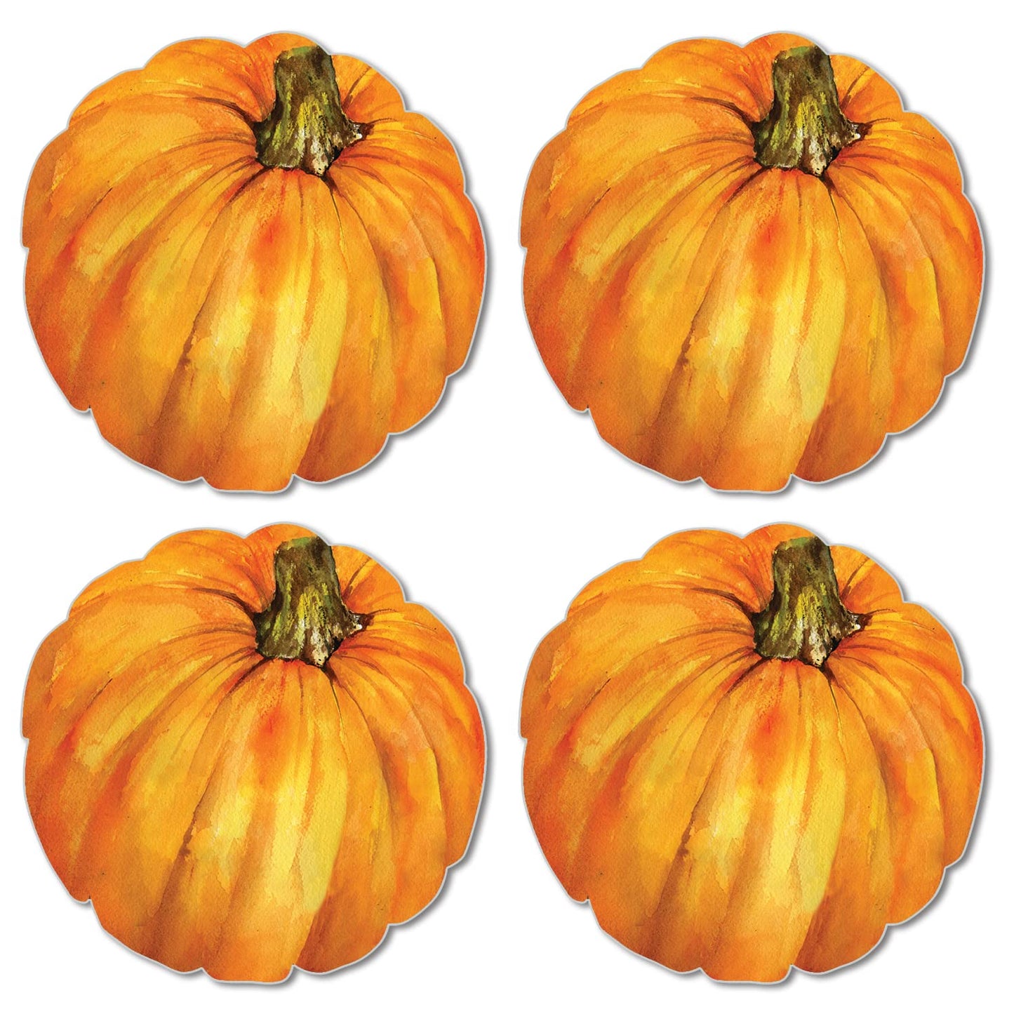 CounterArt 4 Pack Pumpkin Shaped Reversible Easy Care Placemats Made in the USA