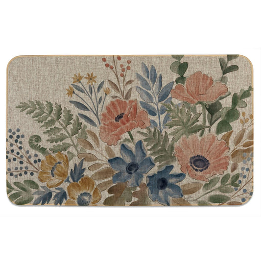 Botanical Blends Decorative Indoor/Outdoor Natural Linen Look Floor Mat 29.5” x 17.75”