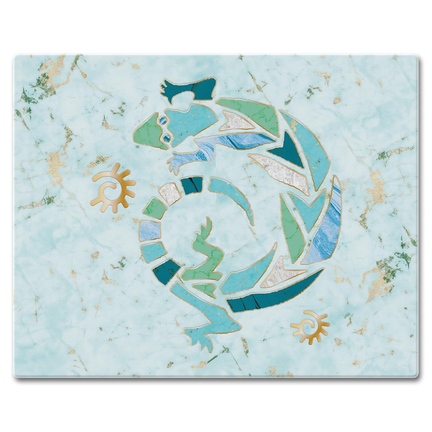 CounterArt Marble Gecko 3mm Tempered Glass Cutting Board 15” x 12” Manufactured in the USA