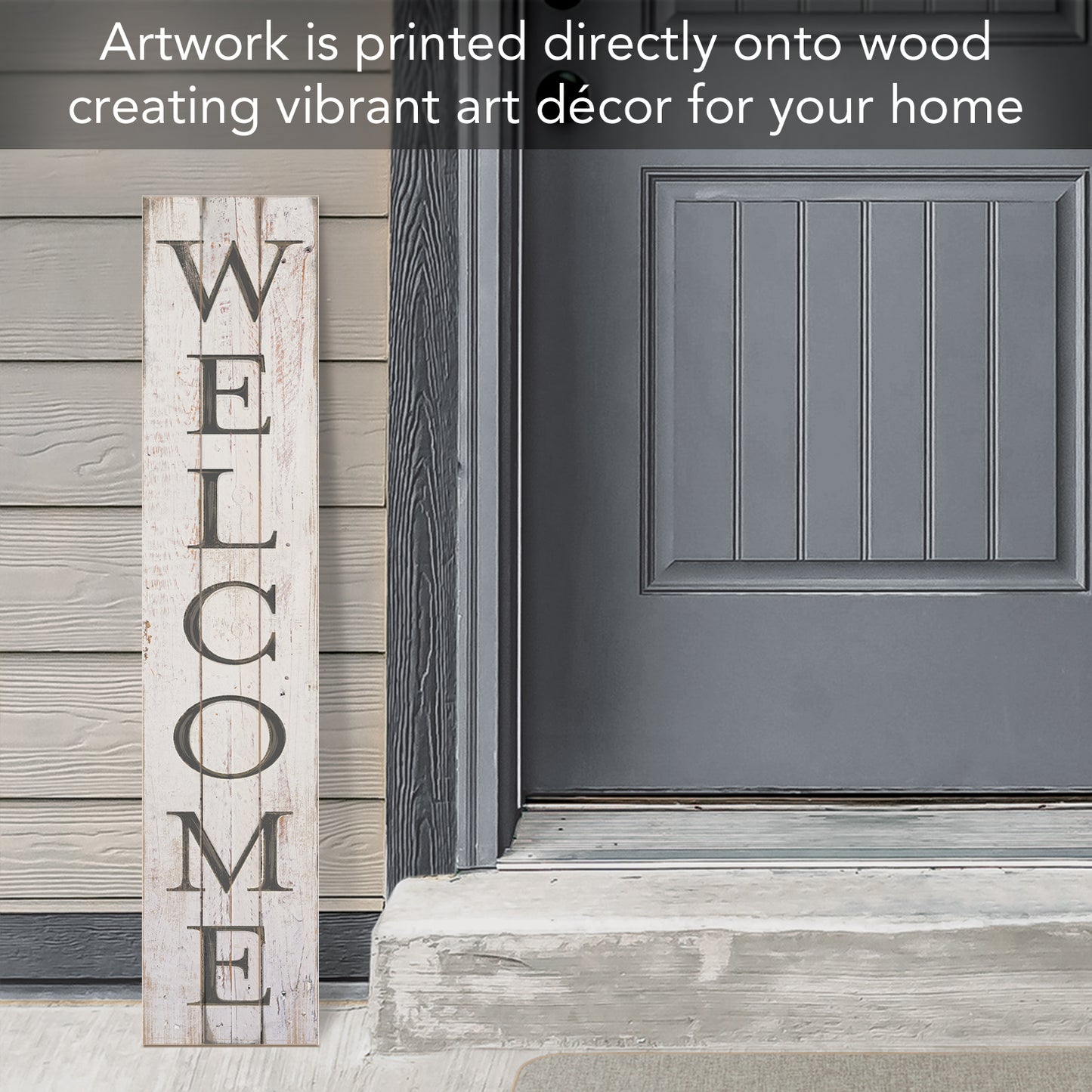 Highland Home "Welcome" Vertical Decorative Indoor/Outdoor Pallet Wood Sign 36" by 7.5" Made in the USA