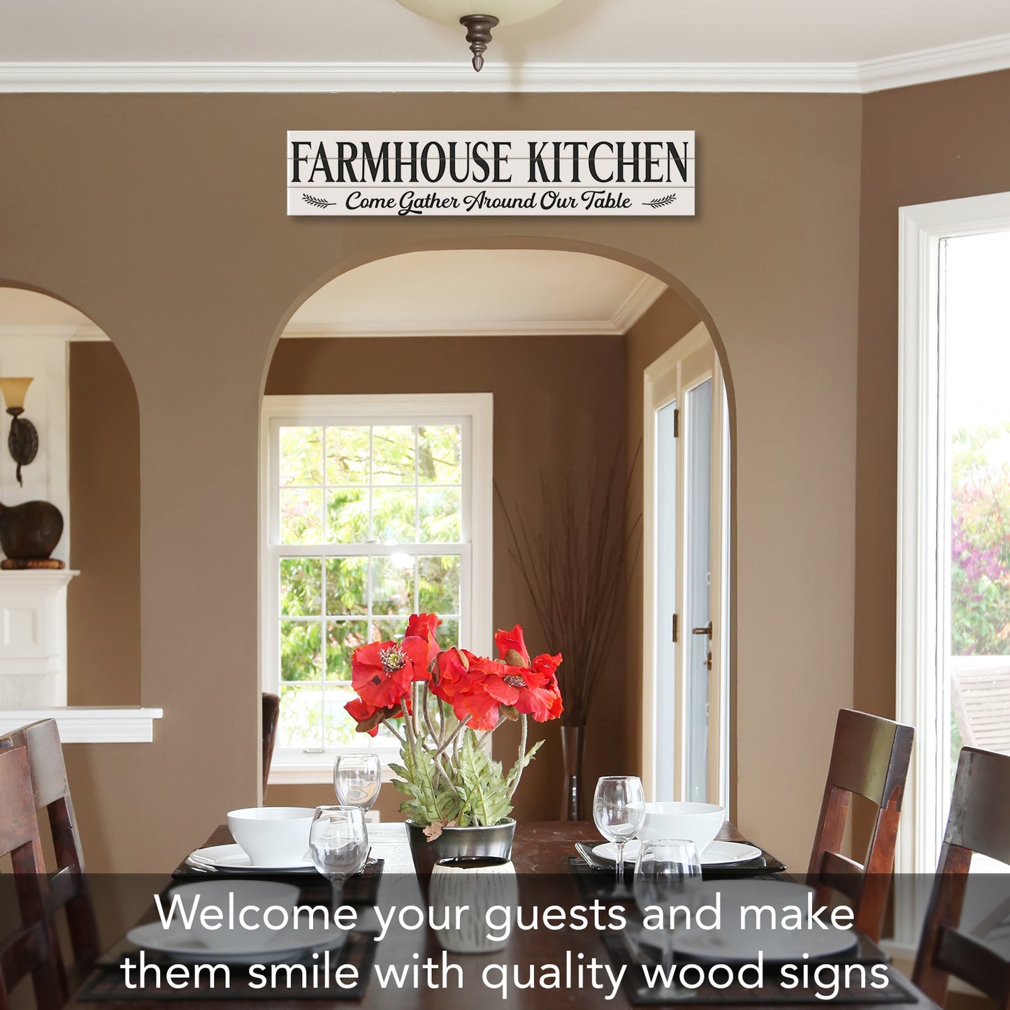 CounterArt Farmhouse Kitchen Horizontal Decorative Indoor/Outdoor Pallet Wood Sign 36" by 7.5" Made in the USA