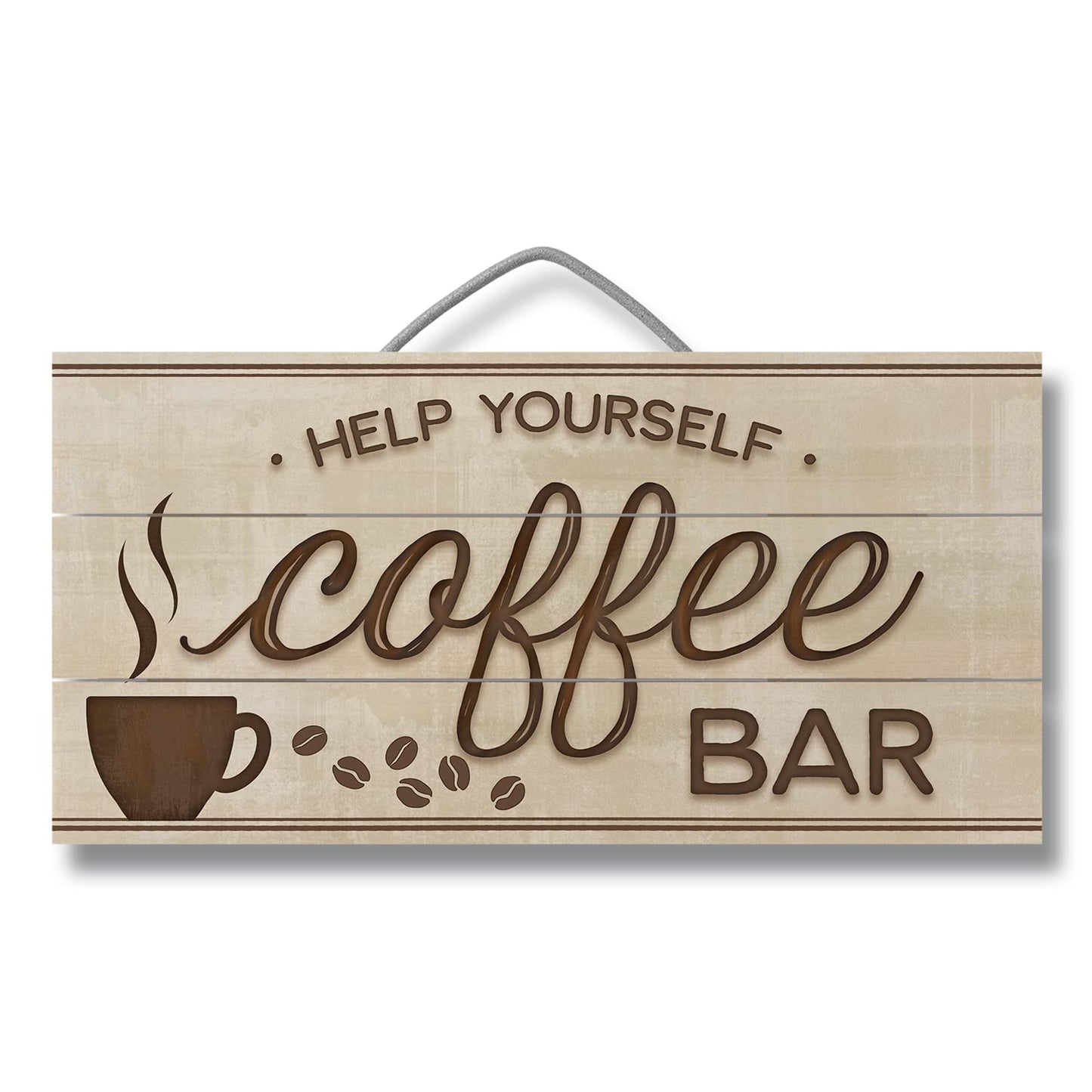 CounterArt Coffee Bar Decorative Slatted Pallet Wood Sign 12" by 6" Made in the USA