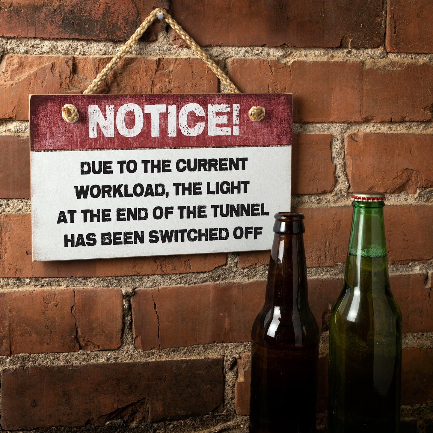 Light At The End Of The Tunnel Decorative Hanging Wood Wall Sign 9.5” x 5.75” Made in the USA