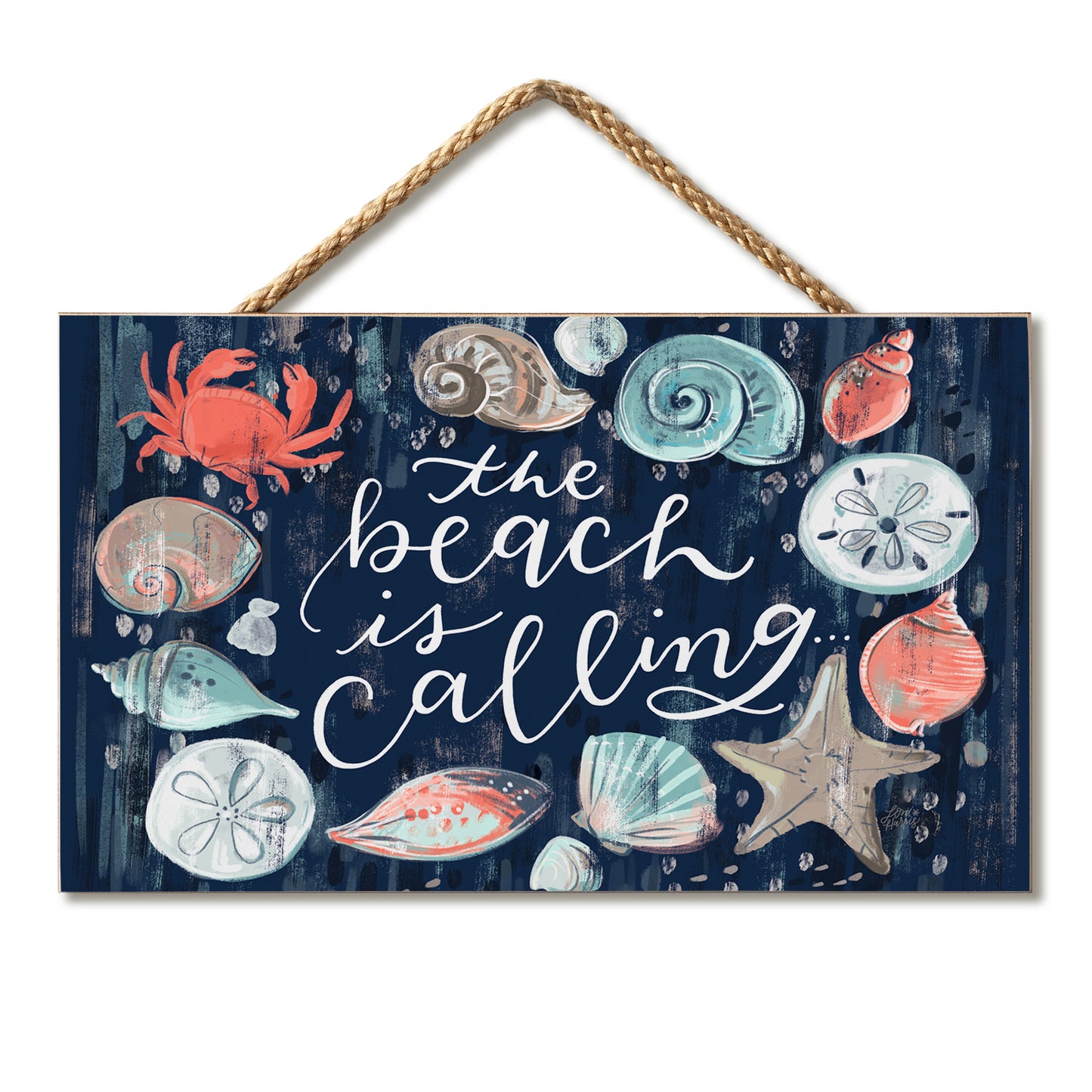 Beach is Calling Decorative Hanging Wood Sign 9.5” by 5.75” Made in the USA