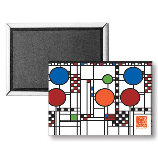 Frank Lloyd Wright's Coonley Playhouse Window Decorative Magnet Manufactured in the USA 3.5” x 2.5”