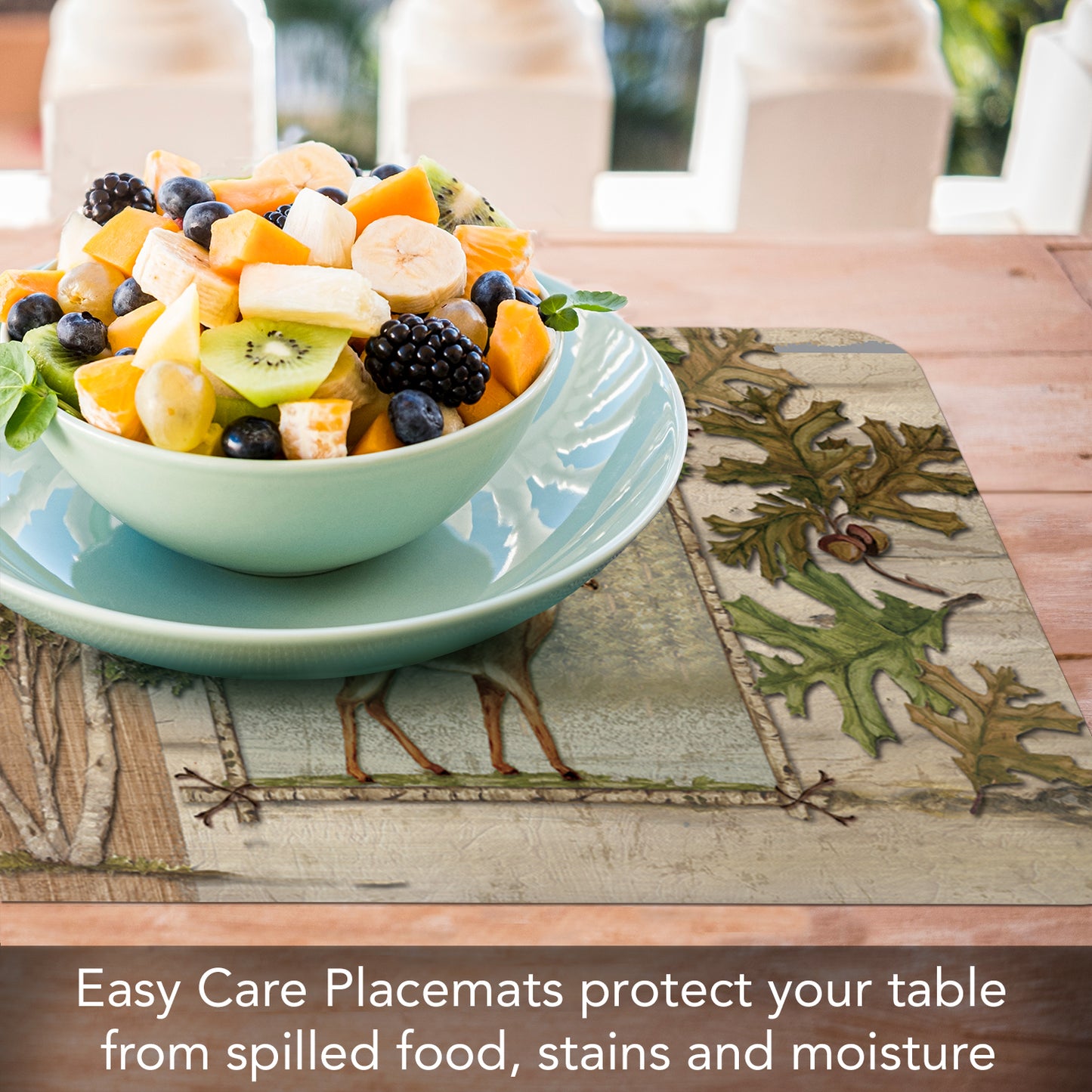 CounterArt Forest Trails 4 Pack Reversible Easy Care Flexible Placemats Made in the USA