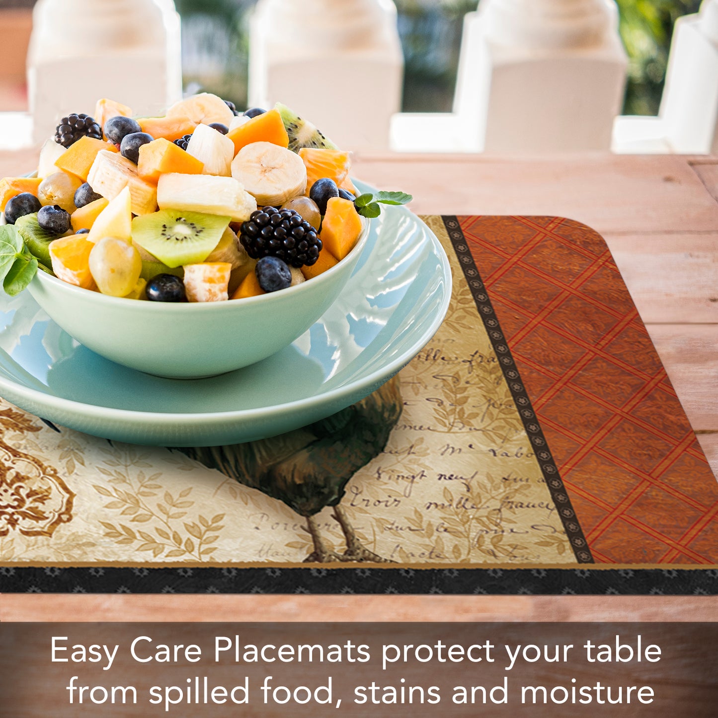 CounterArt Signature Rooster 4 Pack Reversible Easy Care Flexible Placemats Made in The USA
