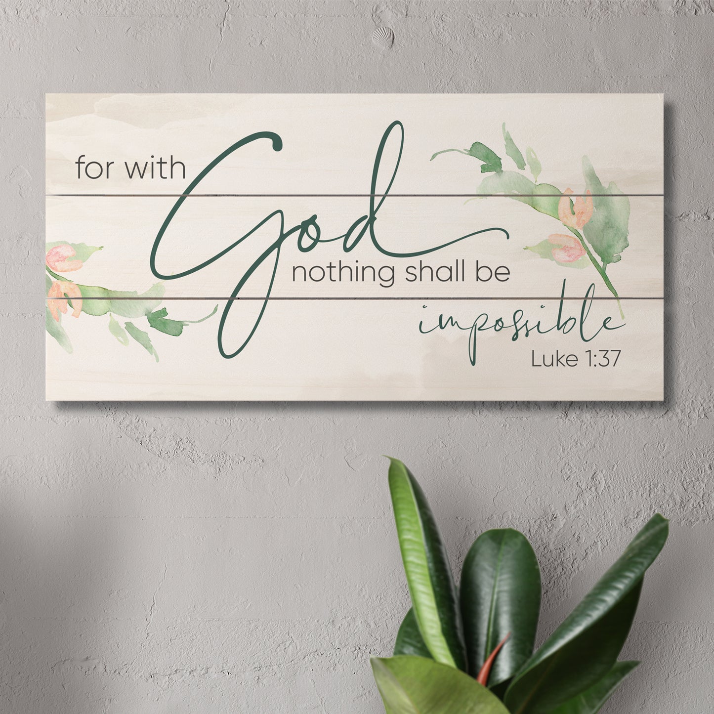 Highland Home Nothing Shall Be Impossible Decorative Pallet Wood Sign 12" x 6" Made in the USA Wire Hanger Included and Doubles as an Easel