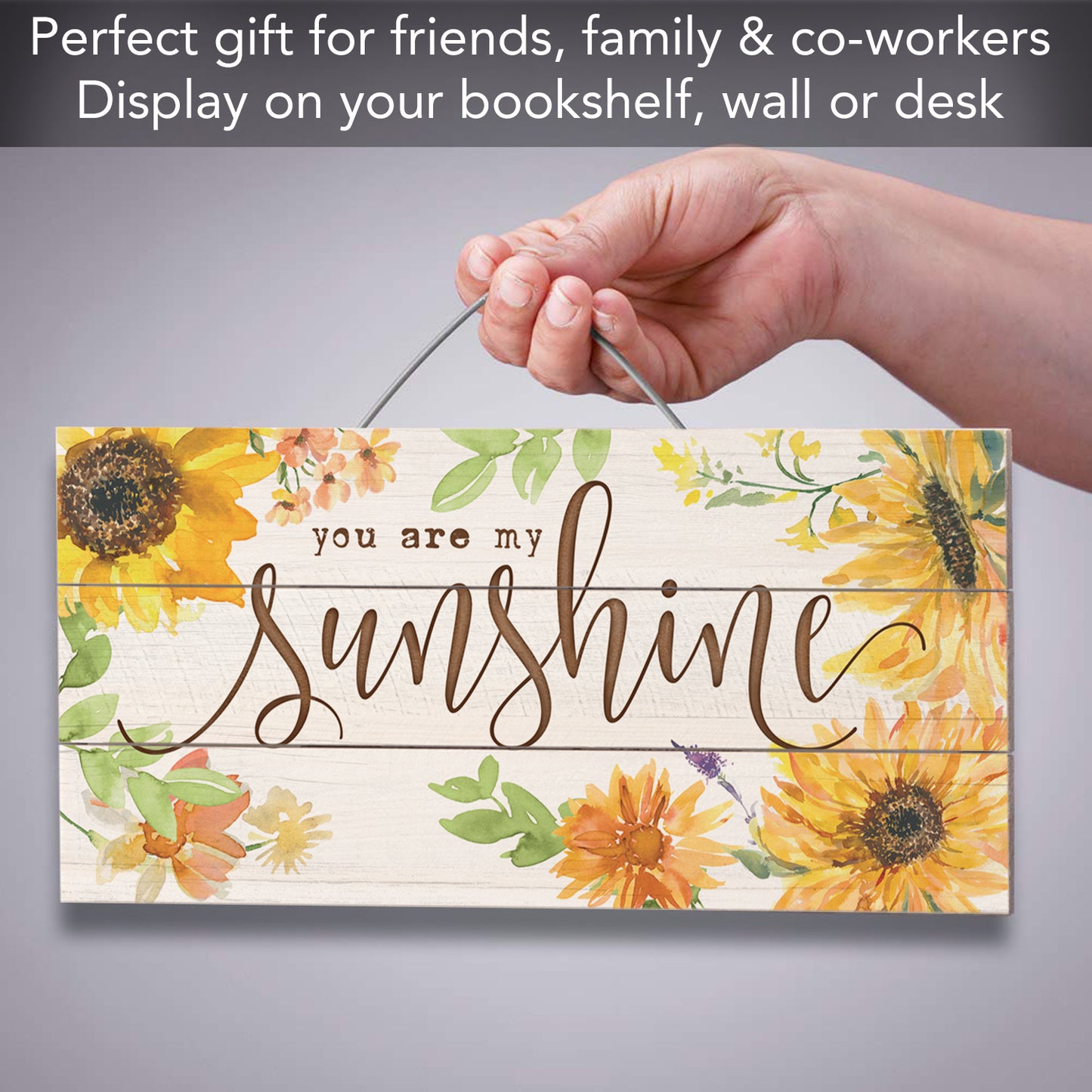 CounterArt You Are My Sunshine Decorative Slatted Pallet Wood Sign 12" by 6" Made in the USA