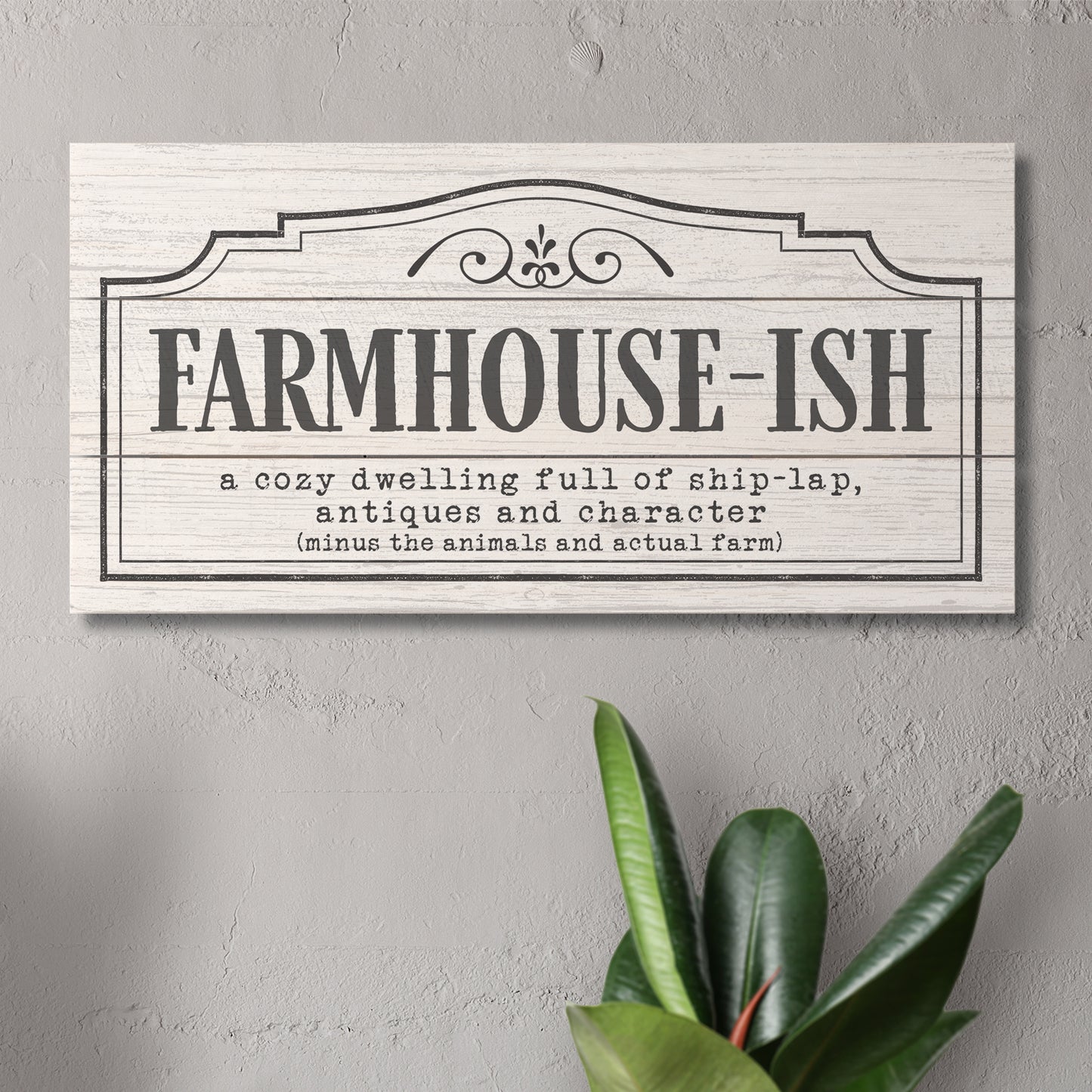 CounterArt "Farmhouse-ish" Decorative Slatted Pallet Wood Sign 12" by 6" Made in the USA