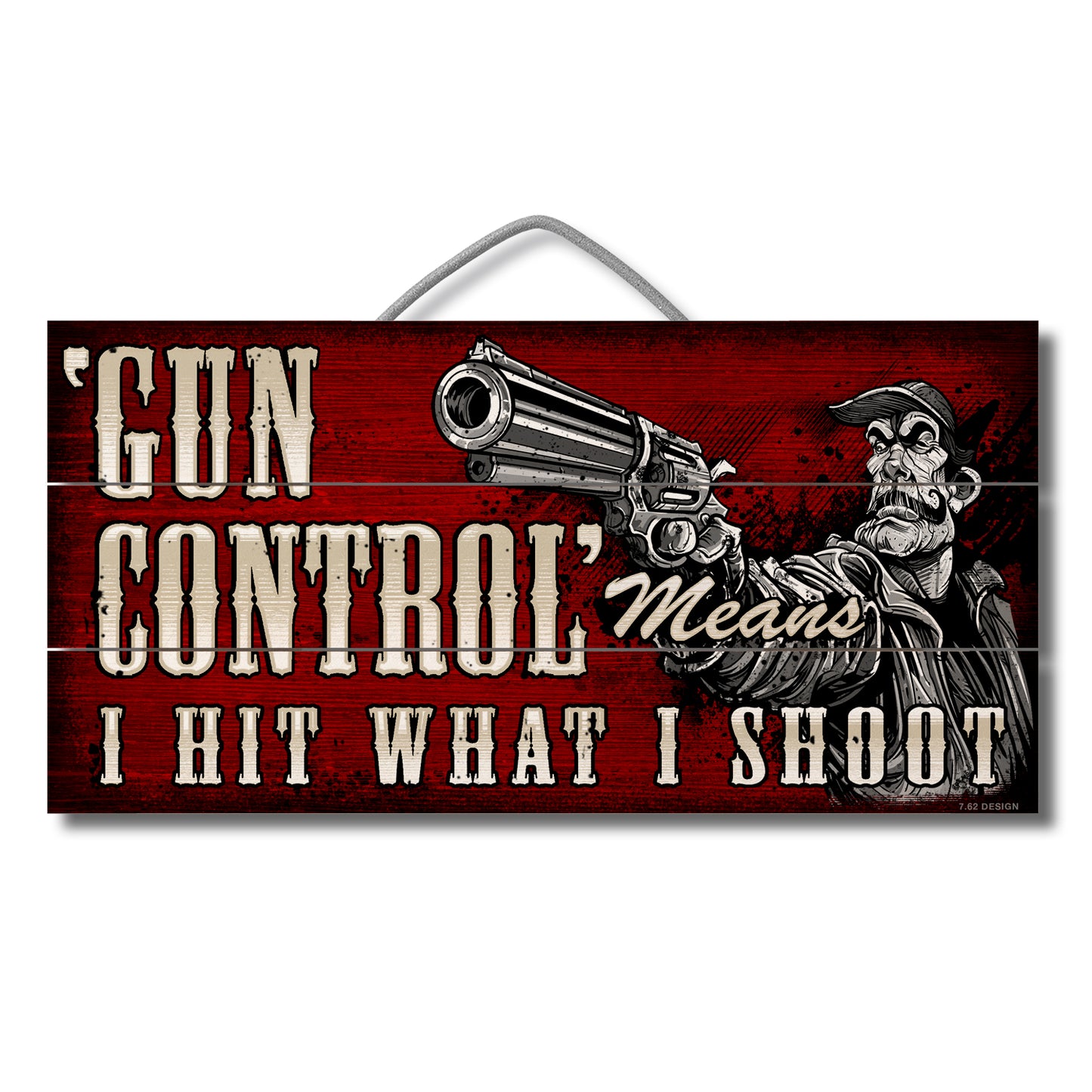 CounterArt Gun Control Decorative Slatted Pallet Wood Sign 12" by 6" Made in the USA