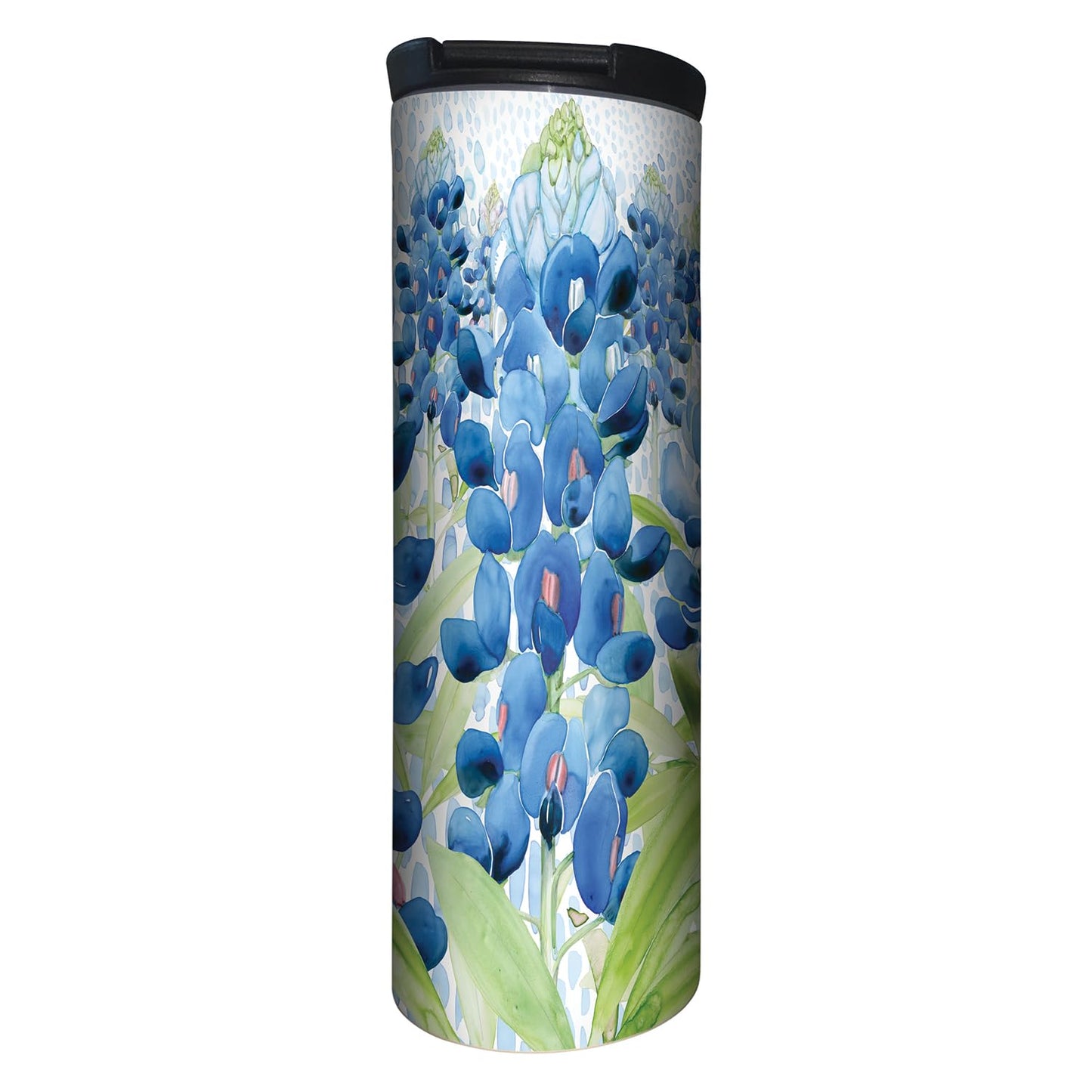 Highland Home Bluebonnet Field Decorative Stainless Steel Double Wall Insulated Travel Tumbler with Lid 17 oz. Manufactured in the USA Dishwasher Safe