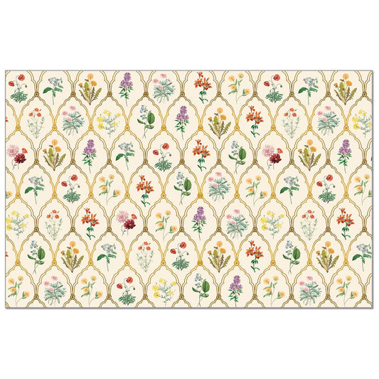 Wildflowers 24 Premium Paper Placemats in Resealable Storage Bag Made in the USA 17" x 11"