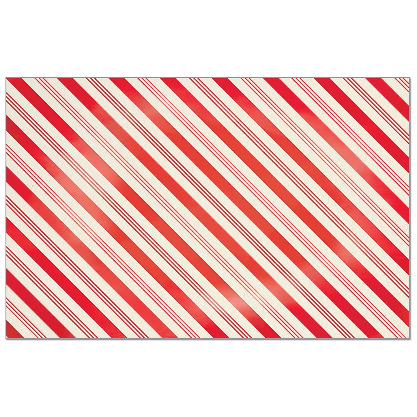 CounterArt Peppermint Stripes 24 Premium Paper Placemats in Resealable Storage Bag Made in The USA