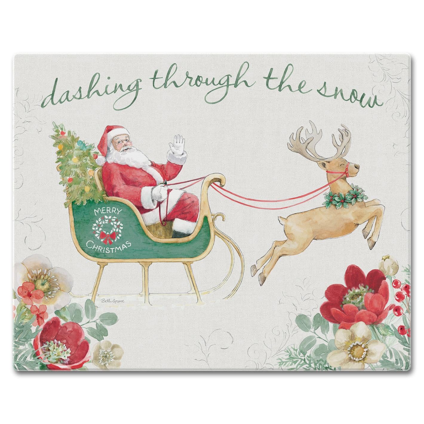 CounterArt Holiday Traditions 3mm Tempered Glass Cutting Board 15” x 12” Manufactured in the USA