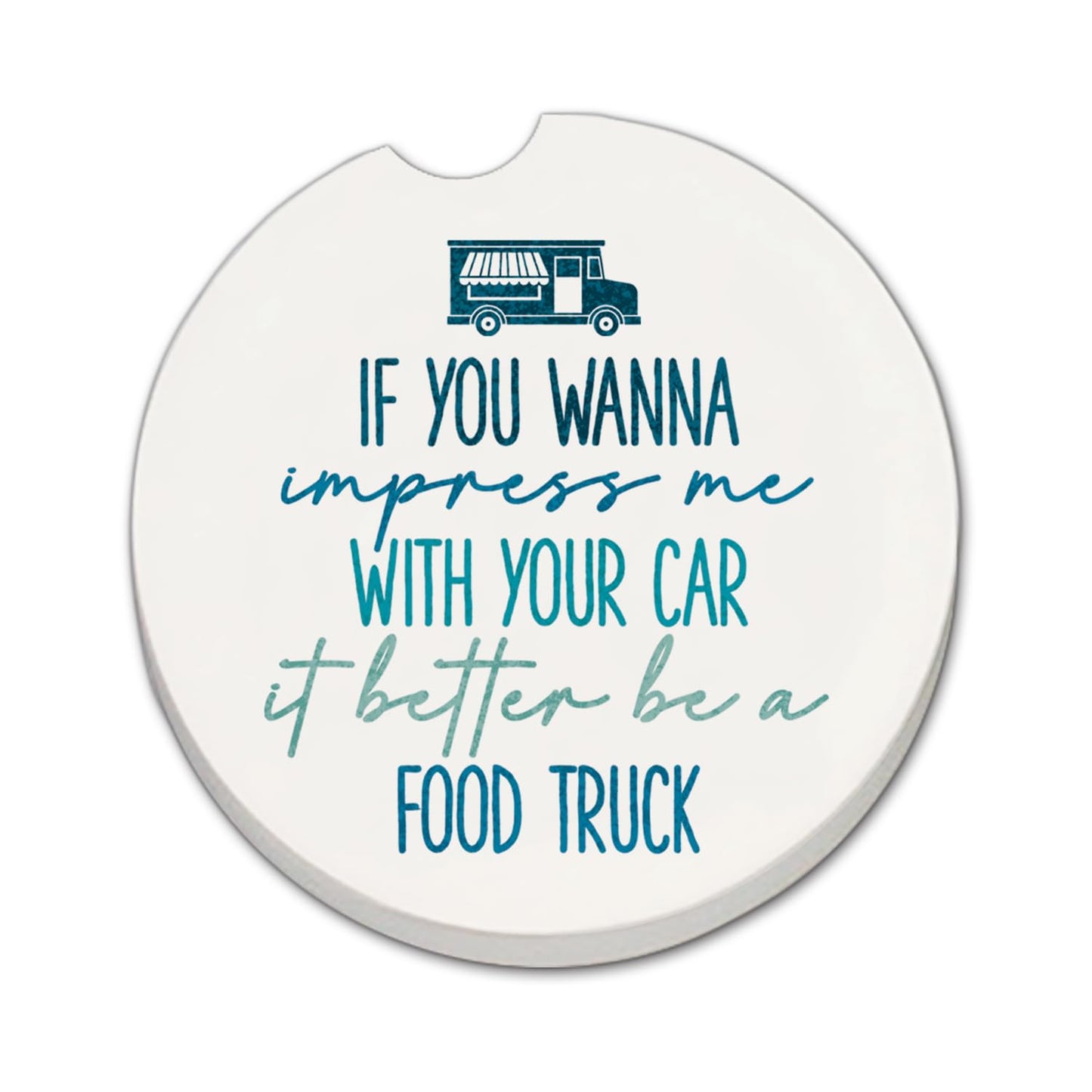 Thirstystone Impress Me Single Absorbent Stone Coaster for Vehicle Cup Holder 2.6” Diameter Manufactured in The USA