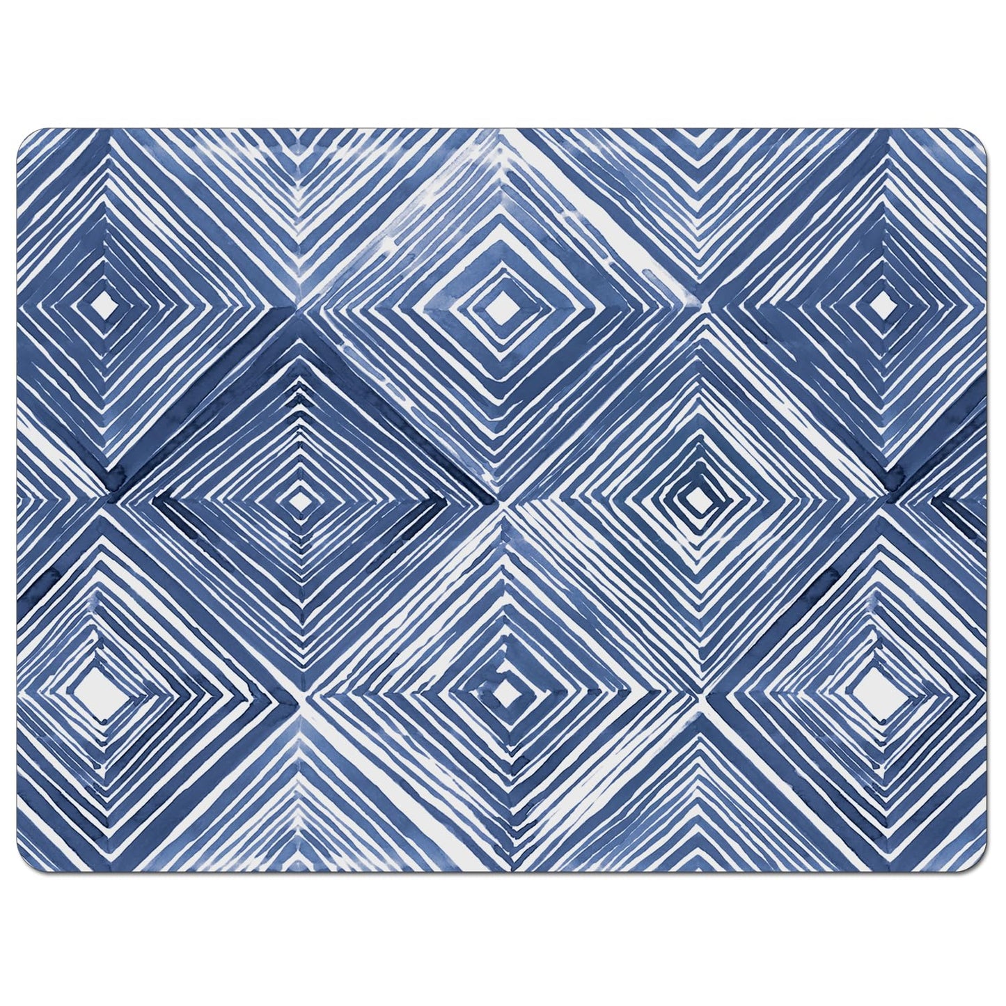 Cut N' Funnel Shibori Blues Designer Flexible Plastic Cutting Board Mat 15" x 11.5", Made in the USA, Decorative, Flexible, Easy to Clean