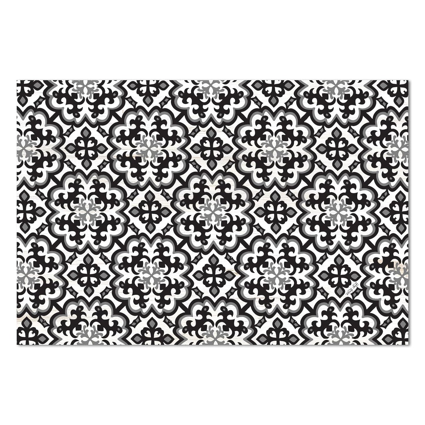Highland Home Farm Chic Design Deco-Floormat, Decorative Mat, Designer Rug, Waterproof, Low Profile, Eco-Friendly Non Slip, Made in The USA