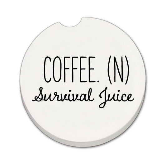 Thirstystone Coffee Survival Juice Single Absorbent Stone Car Coaster 2.6” Diameter Manufactured in the USA