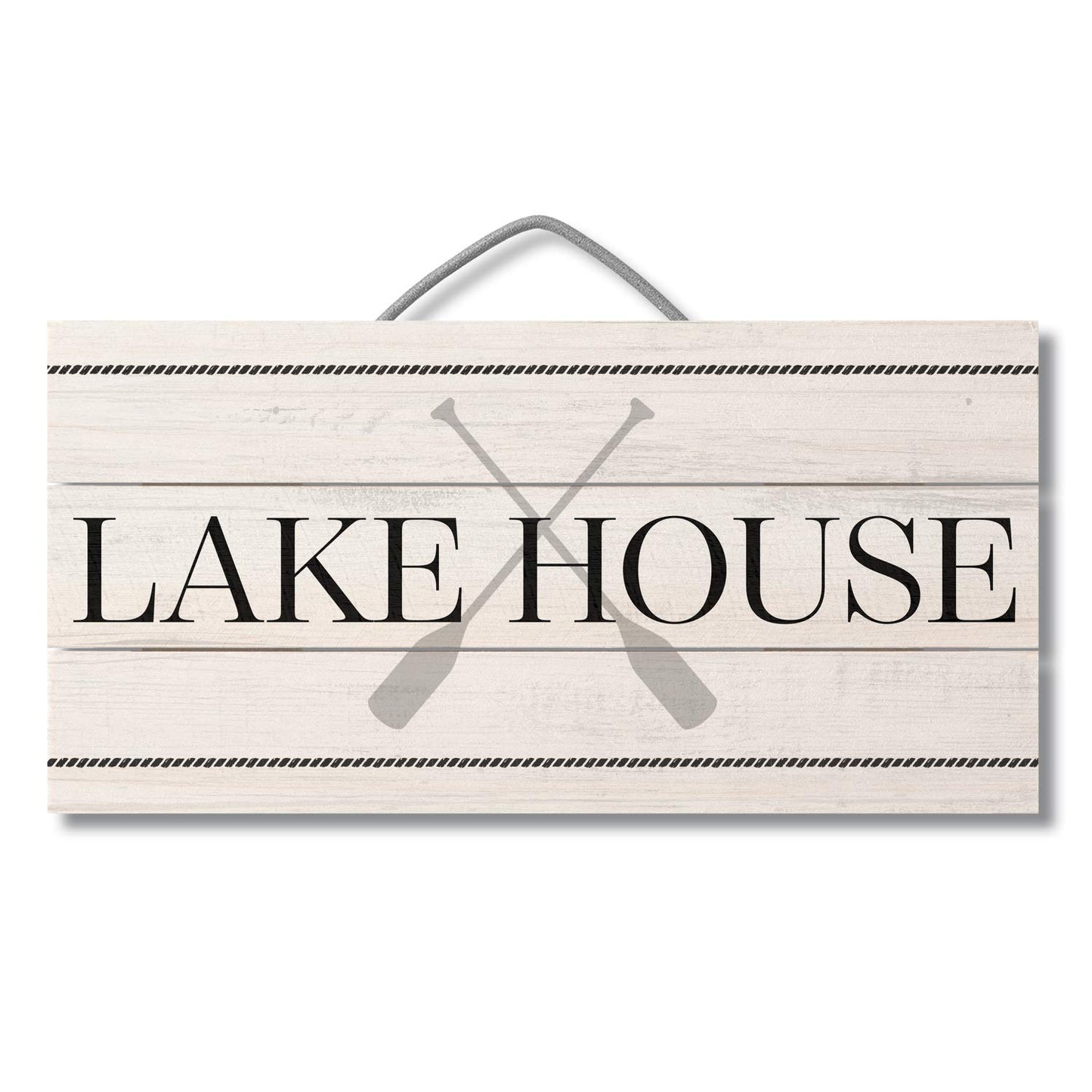CounterArt Lake House Decorative Slatted Pallet Wood Sign 12" by 6" Made in the USA