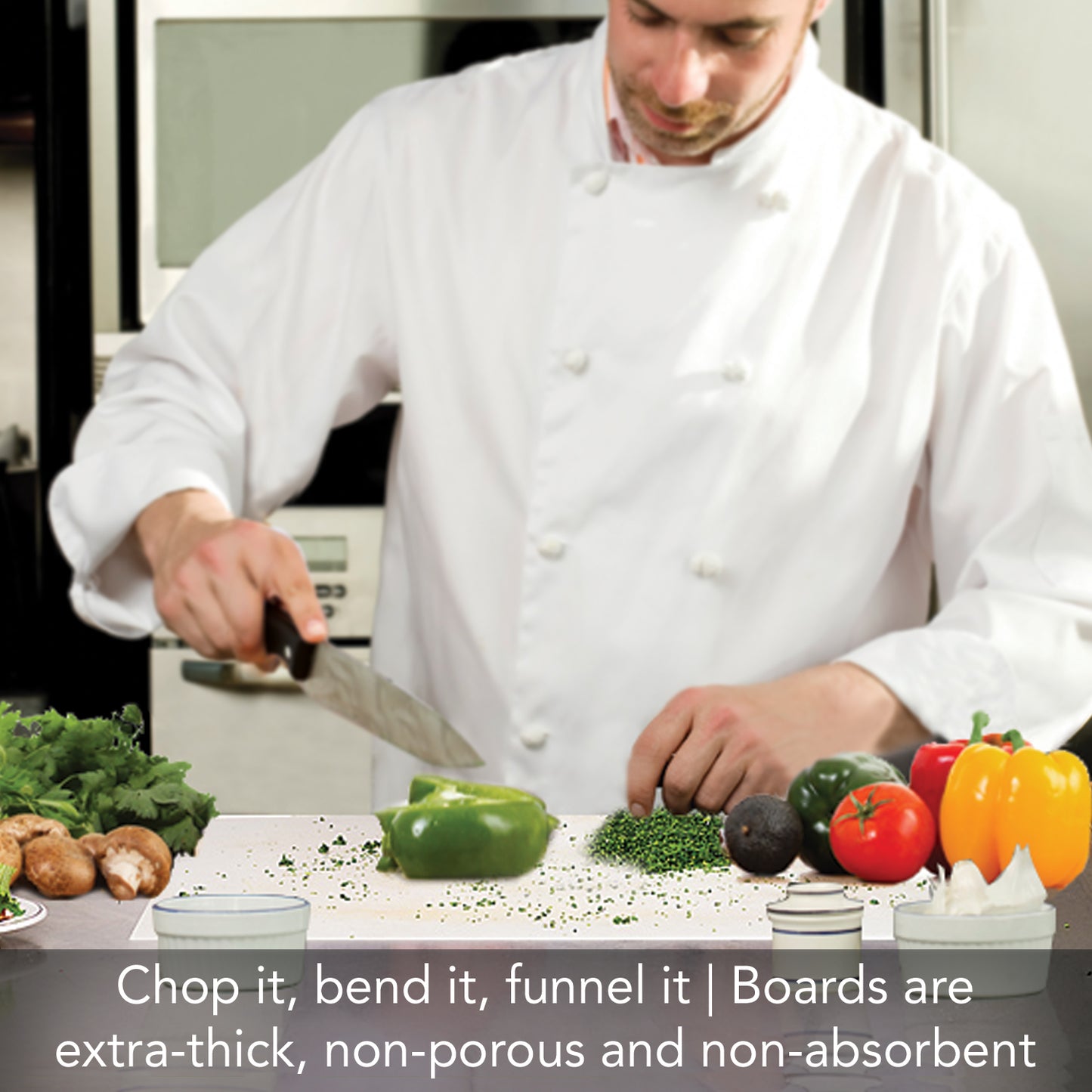 Cut N' Funnel 4 Pack Food Service Grade Heavy Gauge Flexible Cutting Board Mats 9” x 12” Made in the USA