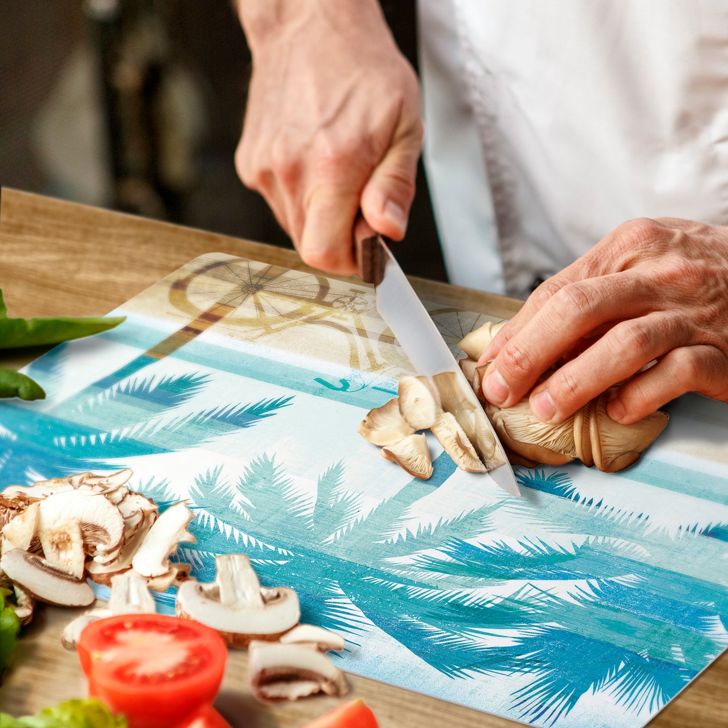 Cut N' Funnel Beachscapes Designer Flexible Plastic Cutting Board Mat, 15" x 11.5", Made in the USA, Decorative, Flexible, Easy to Clean
