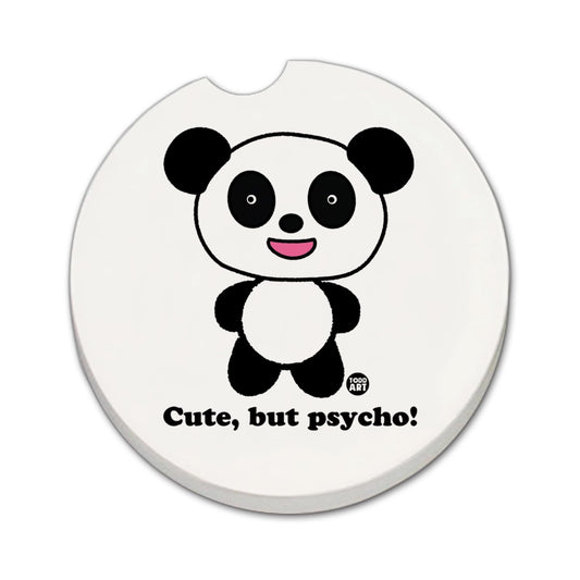 Thirstystone Cute Panda Single Absorbent Stone Coaster for Vehicle Cup Holder 2.6” Diameter Manufactured in The USA