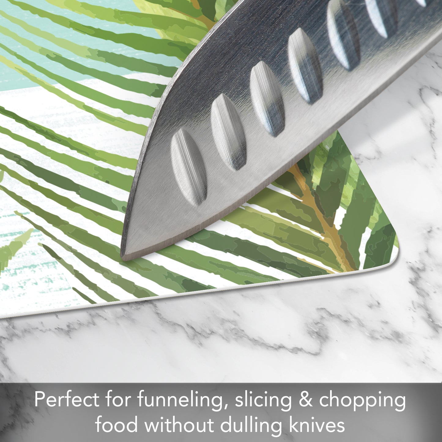Cut N' Funnel Flamingos & Stripes Designer Flexible Plastic Cutting Board Mat, 15" x 11.5", Made in the USA, Decorative, Flexible, Easy to Clean