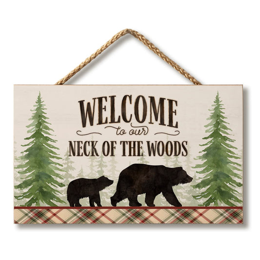 Neck of The Woods Hanging Wood Wall Sign 9.5” by 5.75” Made in the USA