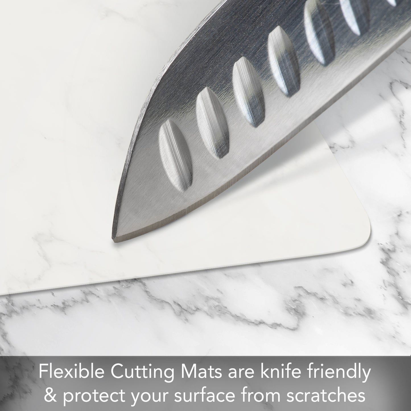 Cut N' Funnel Flexible Cutting Board Mats Set of 2, Clear Frosted, Made in the USA of BPA Free Food Grade Plastic, 11.5” x 15”