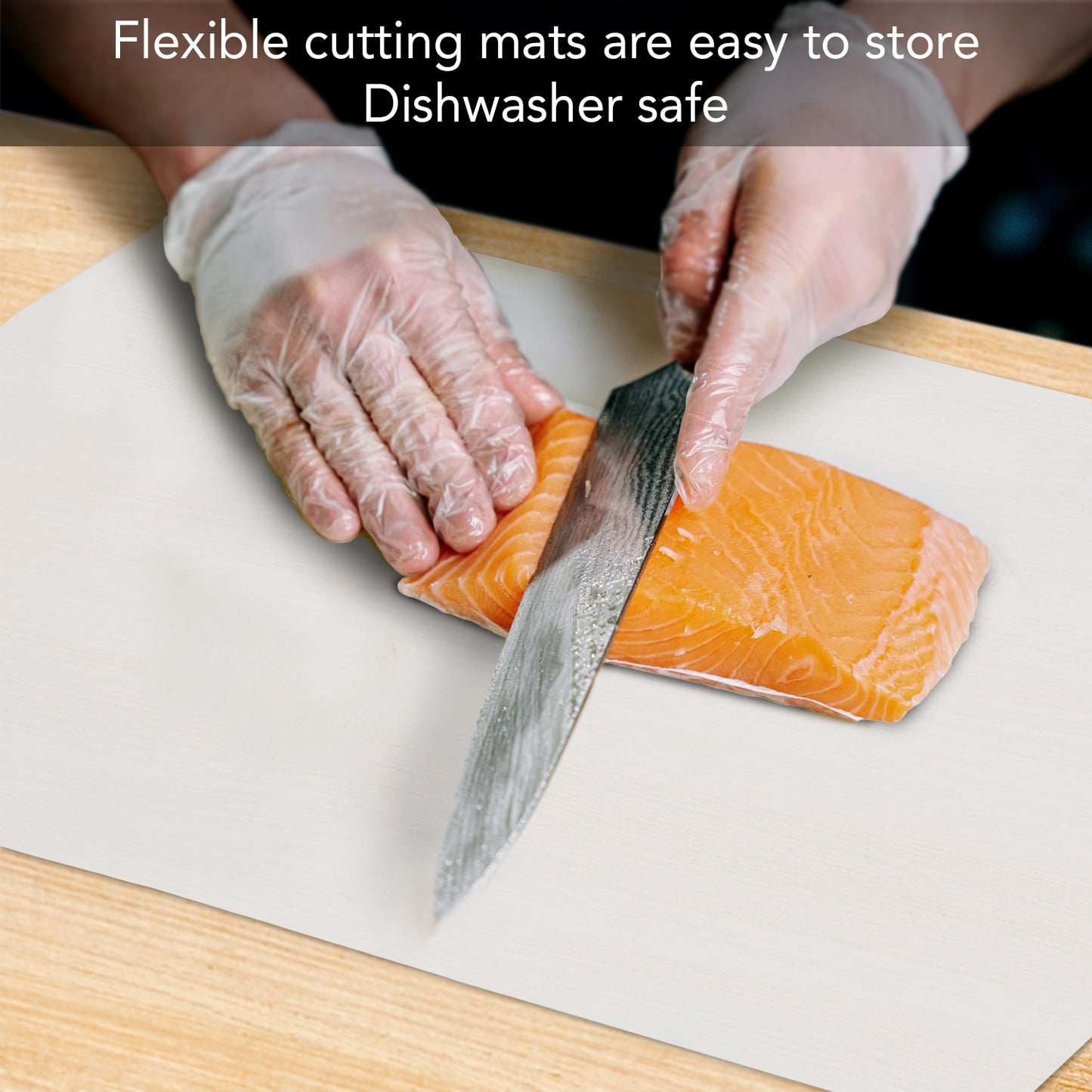 Cut N' Funnel Flexible Cutting Board Mats Set of 2, Clear Frosted, Made in the USA of BPA Free Food Grade Plastic, 11.5” x 15”