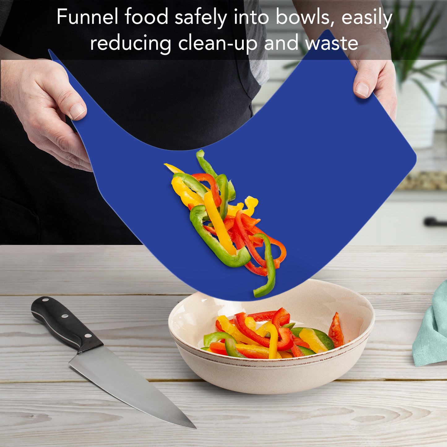 Cut N' Funnel Food Service Grade Flexible Plastic Cutting Mat 4 Pack, Multi-Color, Made in the USA 18" x 12" BPA Free Dishwasher Safe