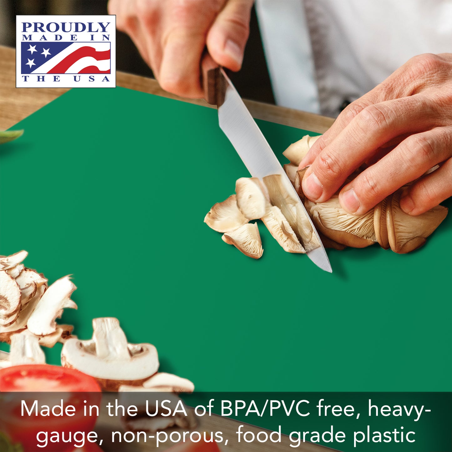 Cut N' Funnel Food Service Grade Flexible Plastic Cutting Mat 4 Pack, Multi-Color, Made in the USA 18" x 12" BPA Free Dishwasher Safe