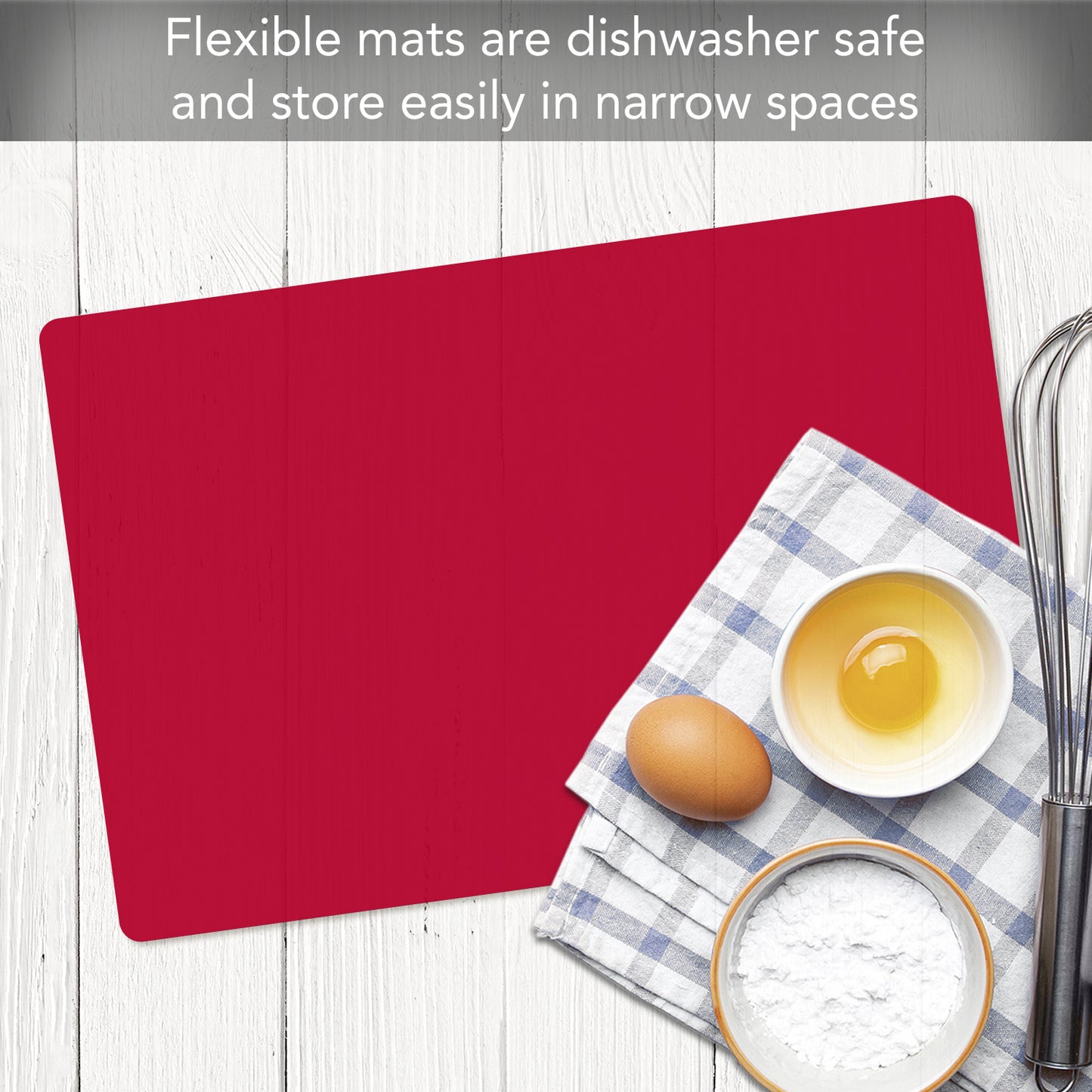 Cut N' Funnel Food Service Grade Flexible Plastic Cutting Mat 4 Pack, Multi-Color, Made in the USA 18" x 12" BPA Free Dishwasher Safe