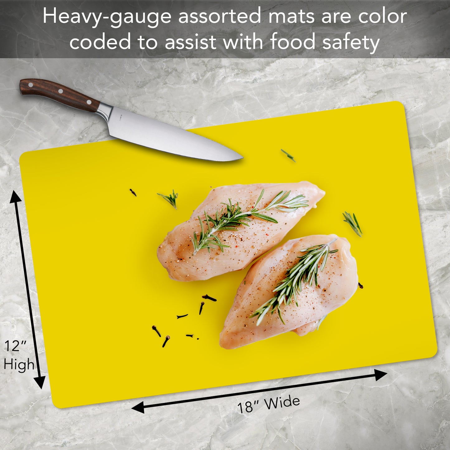 Cut N' Funnel Food Service Grade Flexible Plastic Cutting Mat 4 Pack, Multi-Color, Made in the USA 18" x 12" BPA Free Dishwasher Safe