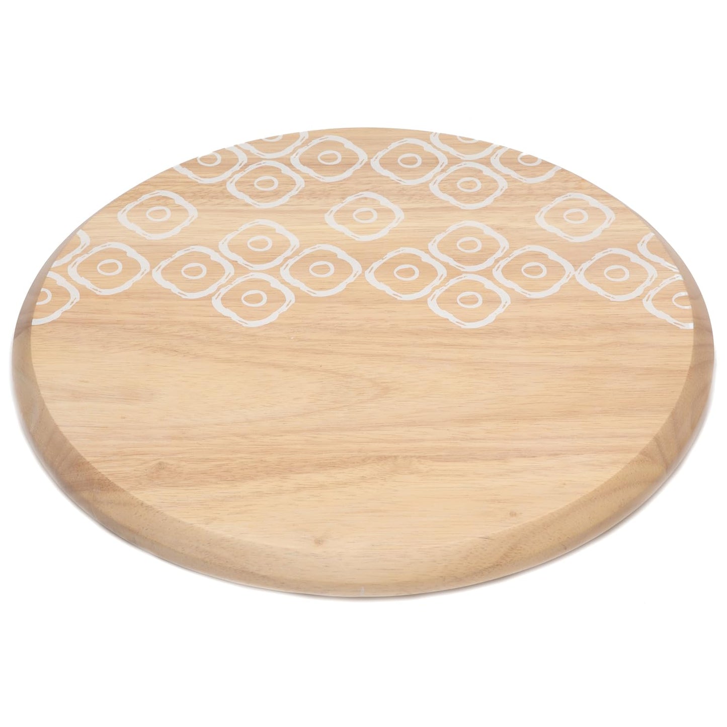 Thirstystone Whitewash Rubber Wood Lazy Susan Turntable 14" Diameter Condiment Caddy, Charcuterie Board, Serving Turntable