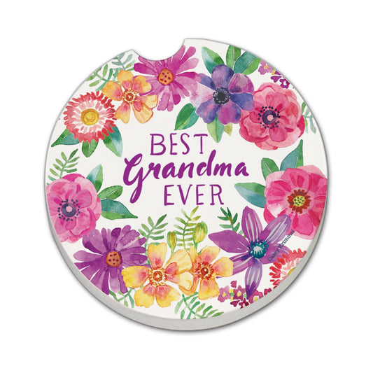 Thirstystone Best Grandma Single Absorbent Stone Car Coaster 2.6” Diameter Manufactured in the USA