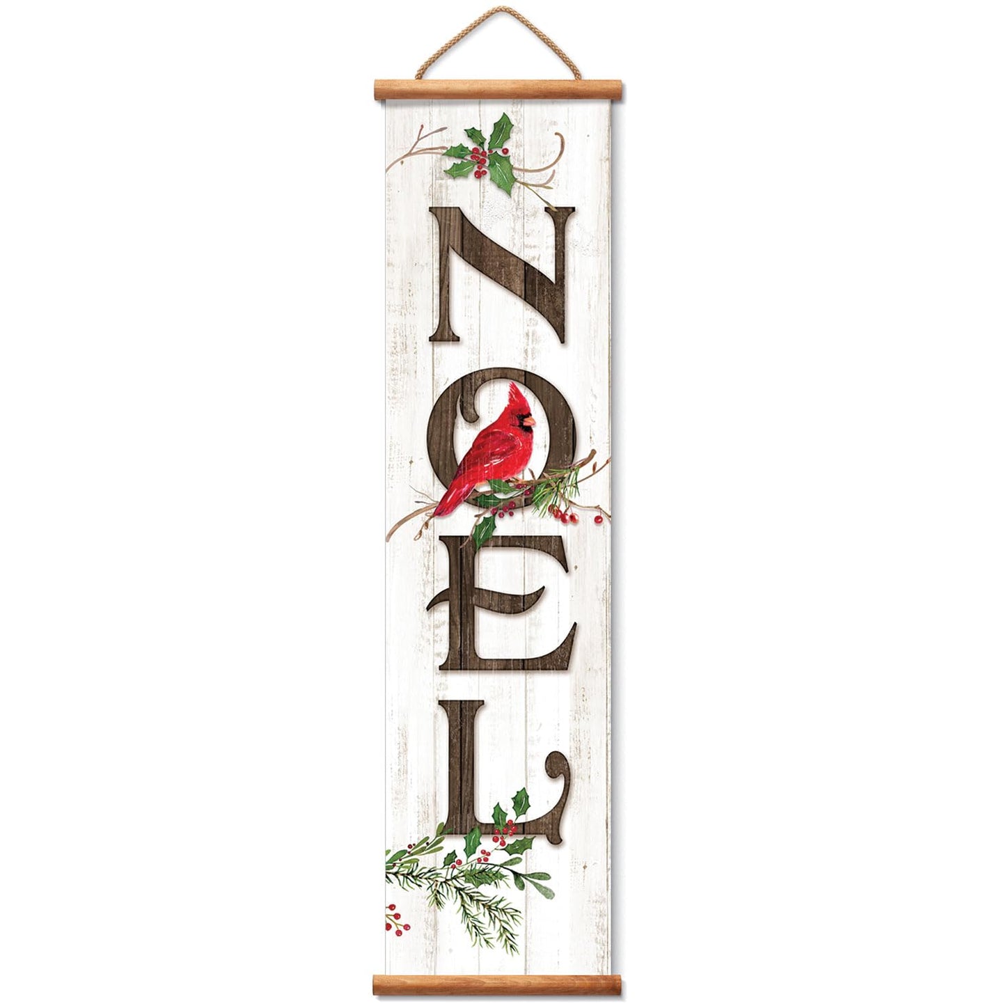 Highland Home Noel Indoor/Outdoor Vinyl Hanging Entryway Sign Made in the USA Reusable Easy Wipes Clean Easy Storage