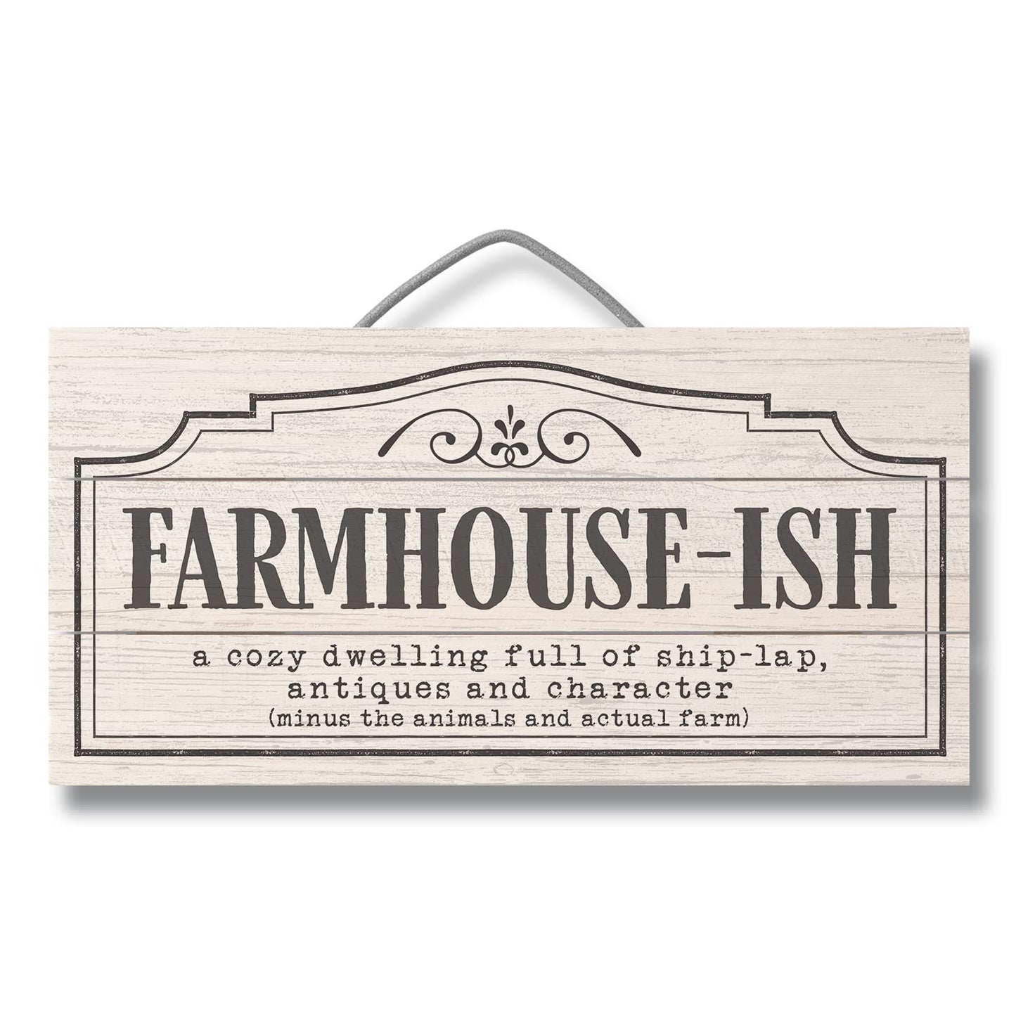 CounterArt "Farmhouse-ish" Decorative Slatted Pallet Wood Sign 12" by 6" Made in the USA