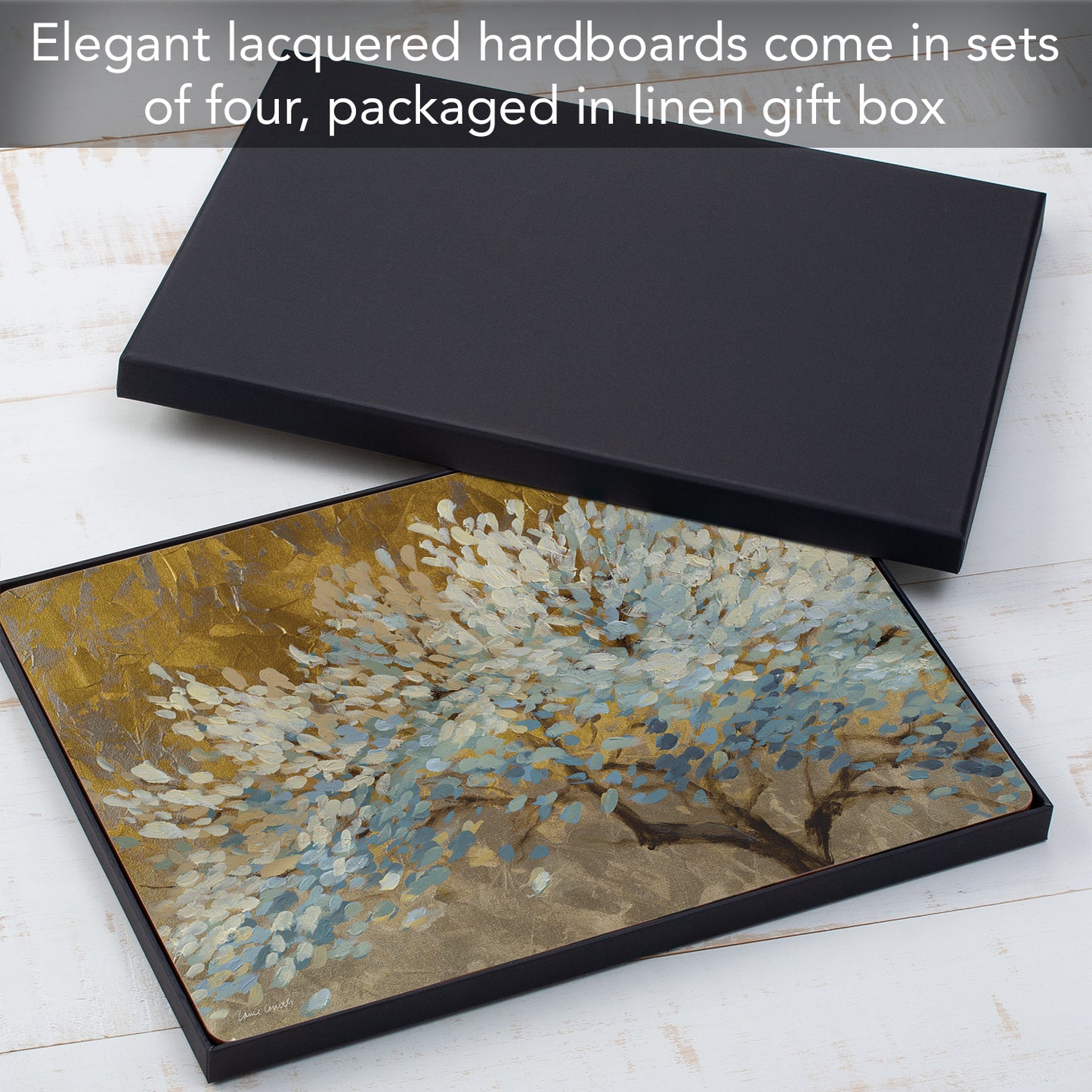 Cala Home Thousand Lifetimes Premium Decorative Hardboard Placemats 4 Pack Manufactured in the USA