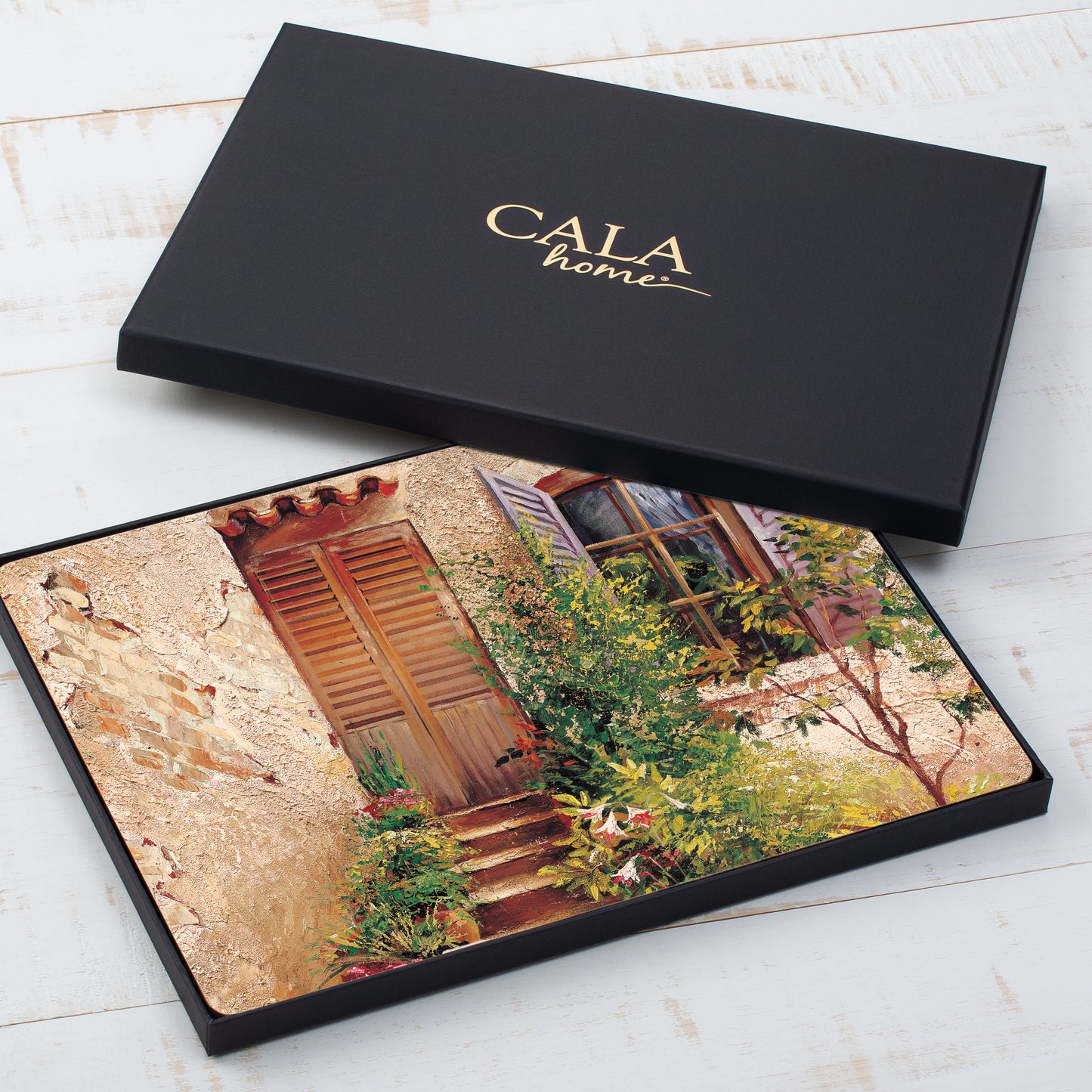 CounterArt Tuscan Doorways Premium Decorative Hardboard Tabletop Placemats 4-Pack Manufactured in The USA Heat Tolerant and Easily Wipes Clean