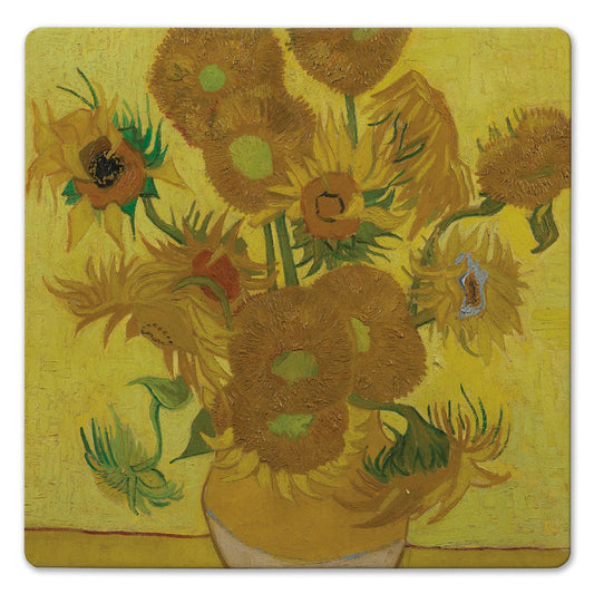 Thirstystone Van Gogh Sunflowers Decorative Heat Tolerant Stone Trivet 8” Square Manufactured in the USA