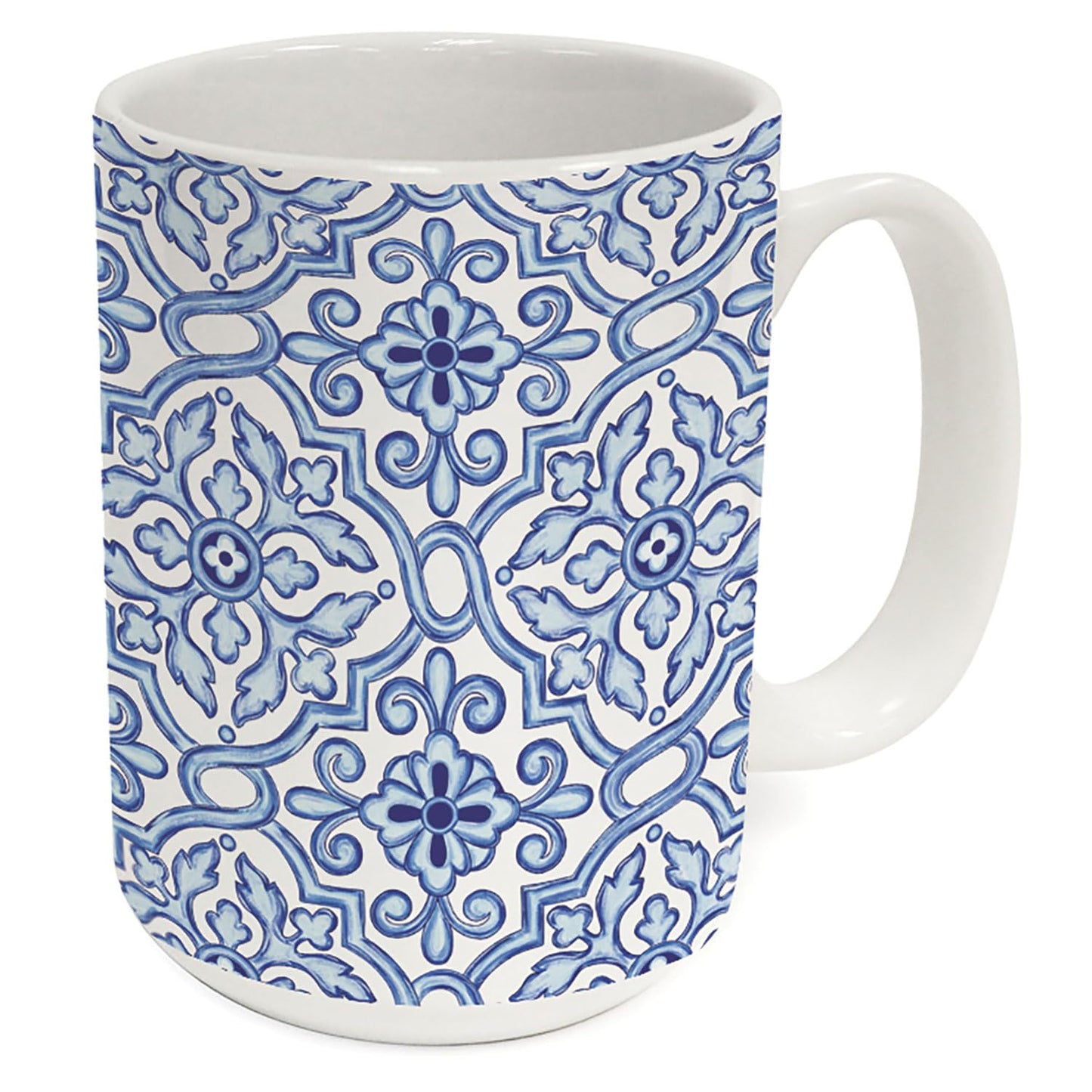 Highland Home Verandah Large Decorative Ceramic Mug 15 oz. Manufactured in the USA
